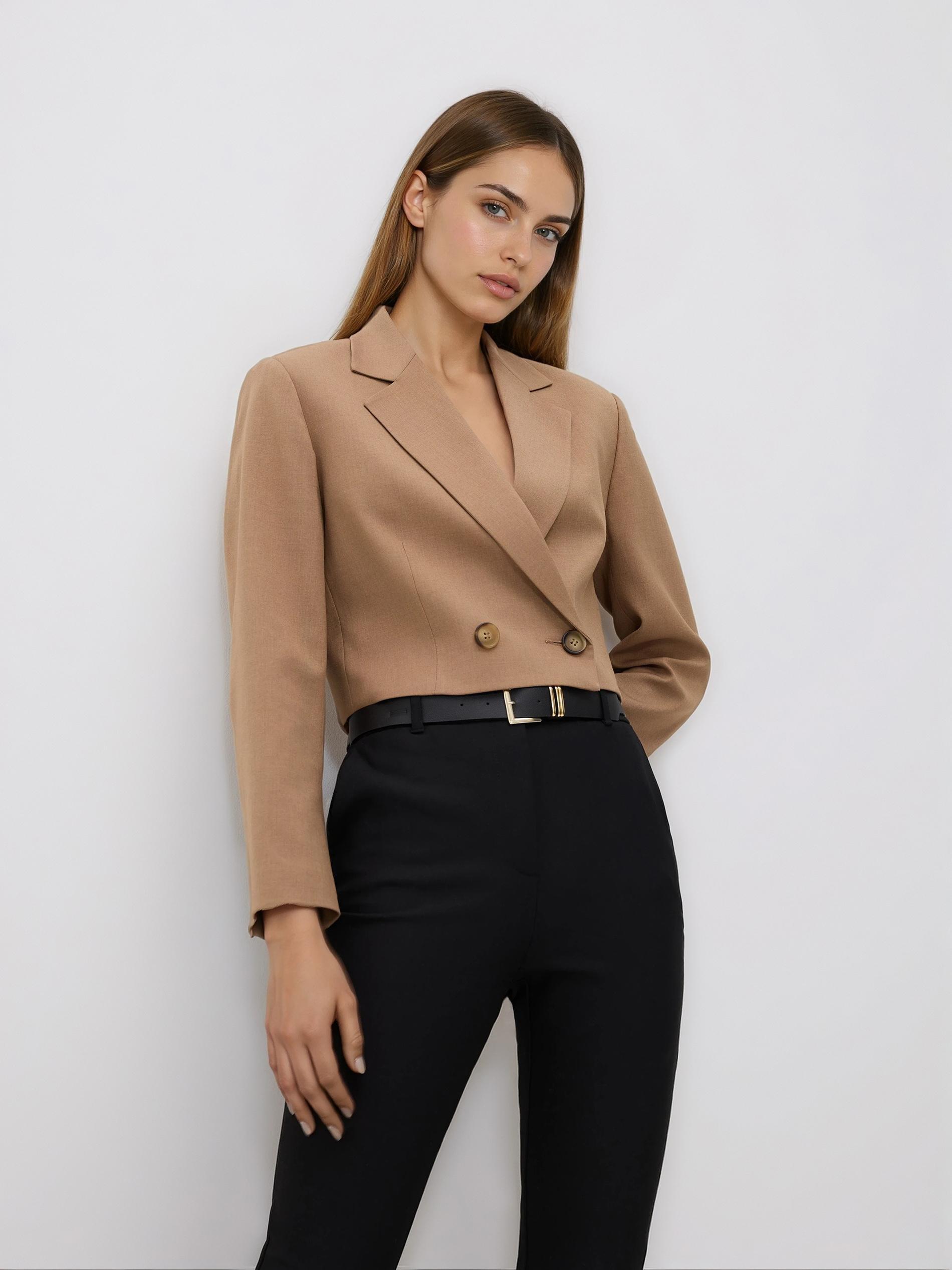 Black Trousers With Tie Waist Belt, Black, large image number 3