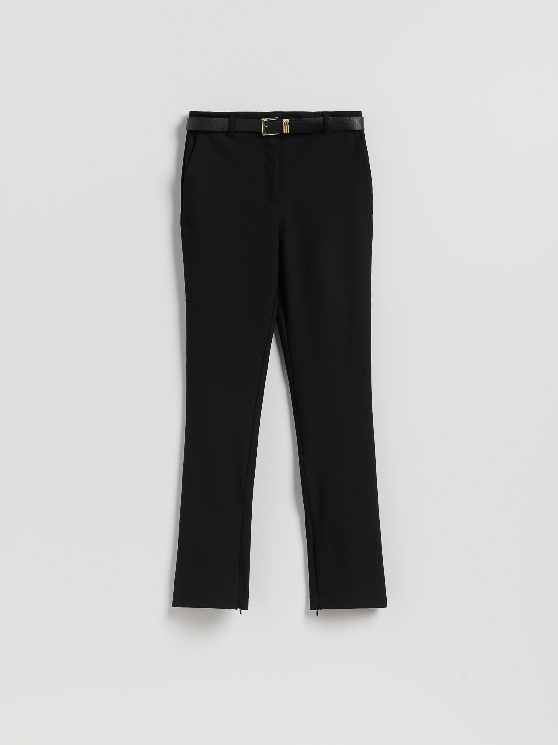 Black Trousers With Tie Waist Belt, Black, large image number 5