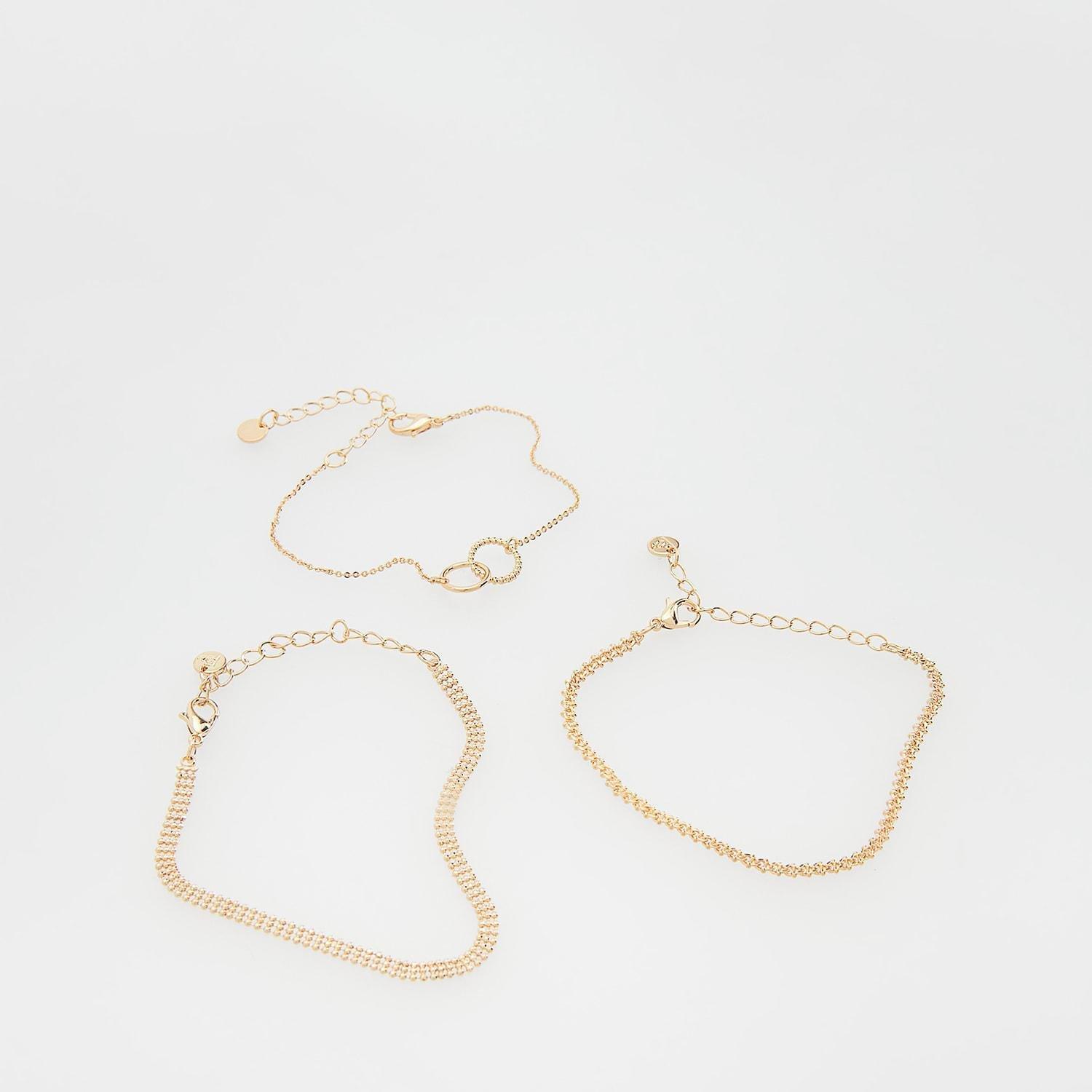 Golden Bracelet Set, Golden, large image number 0