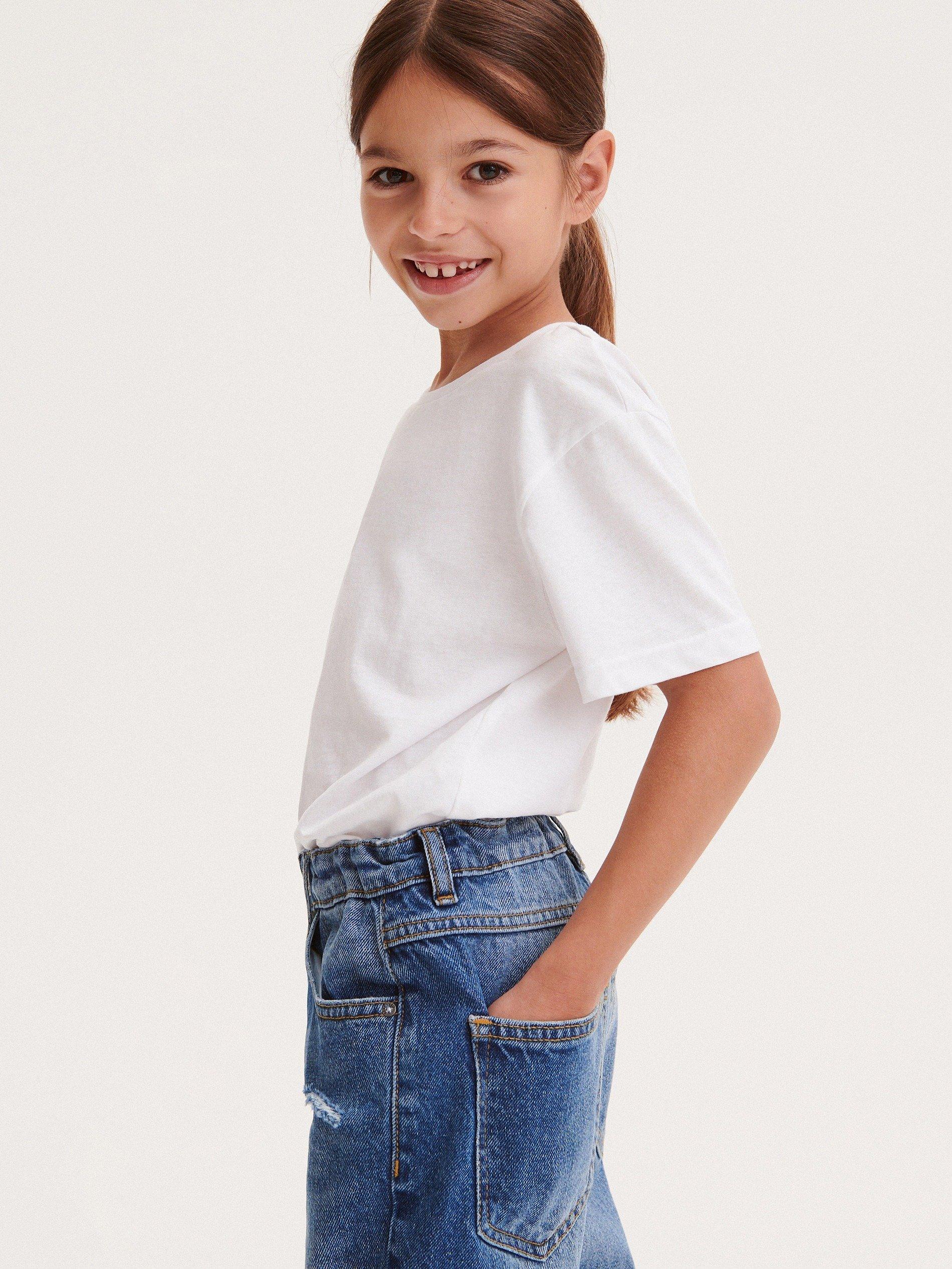 Blue Distressed Boyfriend Jeans, Kids Girls, , large image number 2