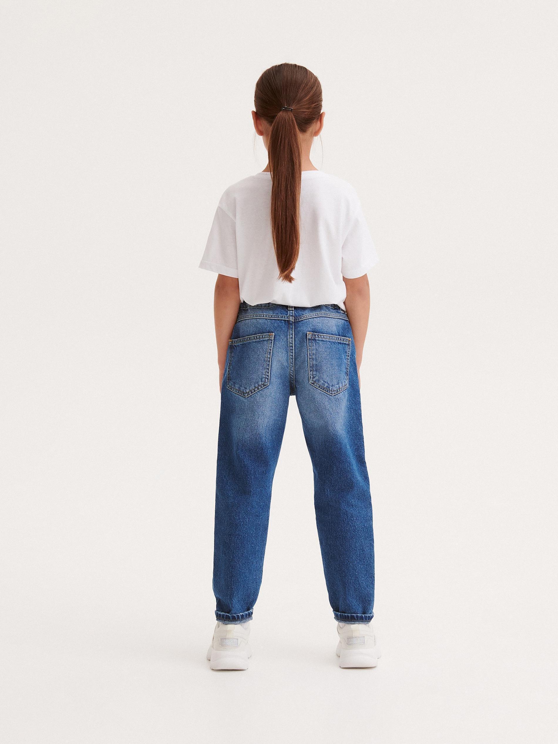 Blue Distressed Boyfriend Jeans, Kids Girls, , large image number 3