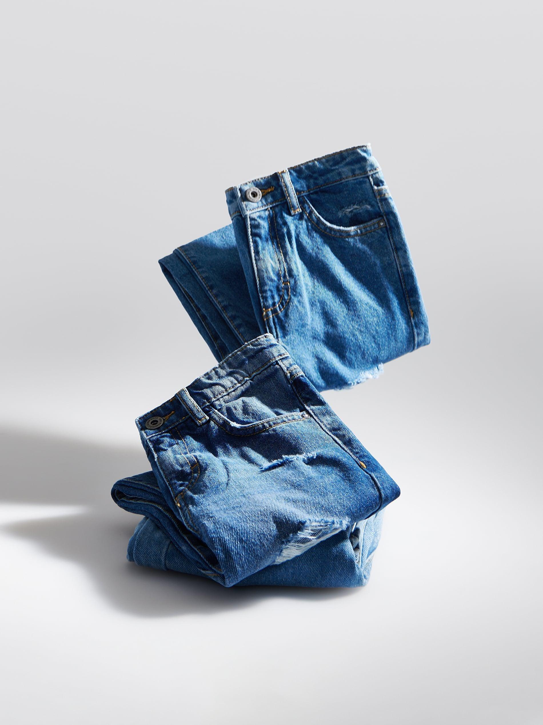Blue Distressed Boyfriend Jeans, Kids Girls, , large image number 6