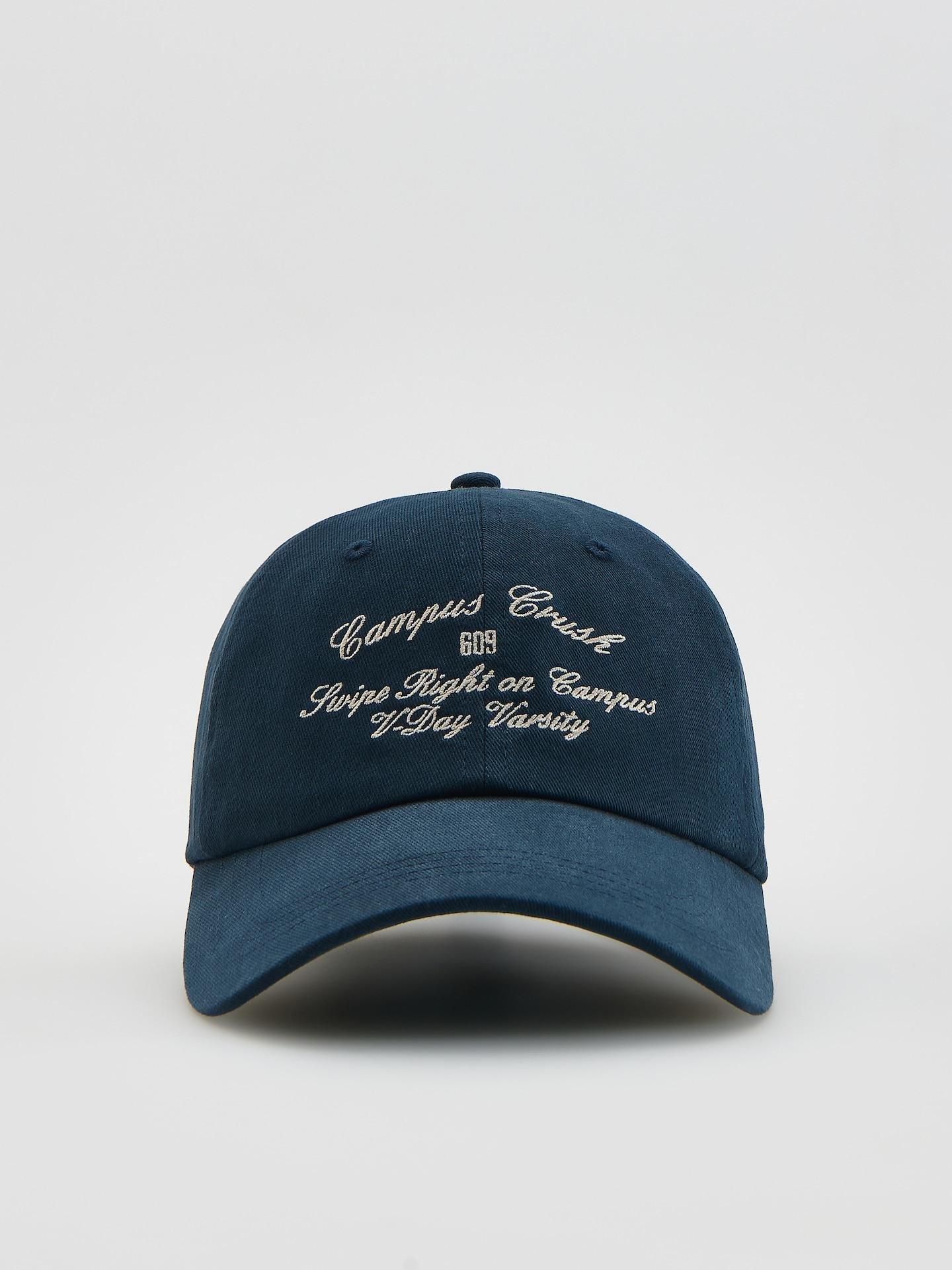 Navy Baseball Cap With Embroidery, Navy, medium