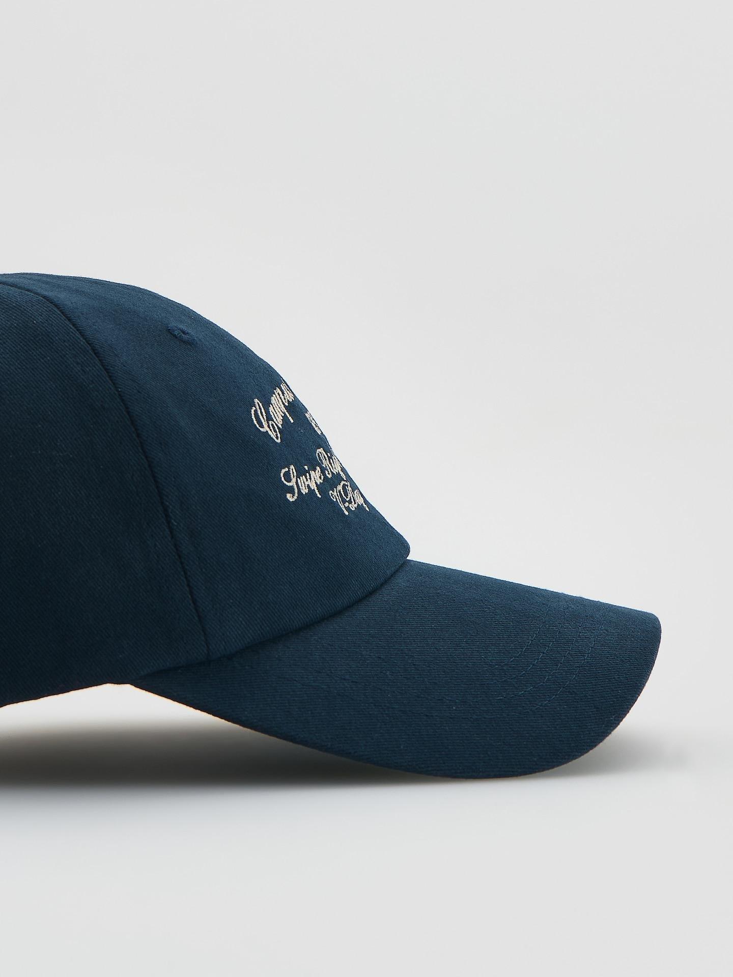 Navy Baseball Cap With Embroidery, Navy, large image number 1