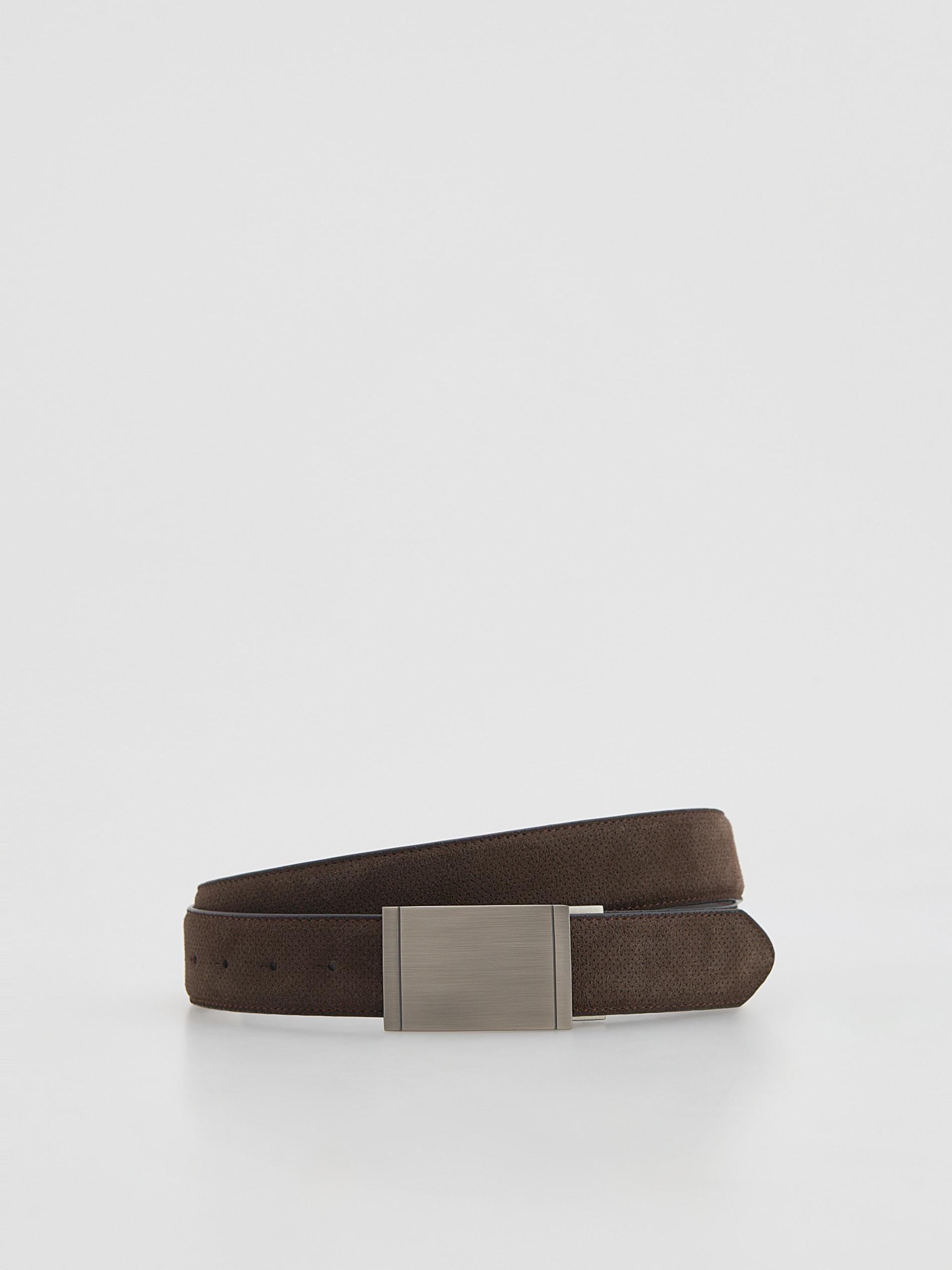 Brown Combined Materials Belt, Brown, large image number 0