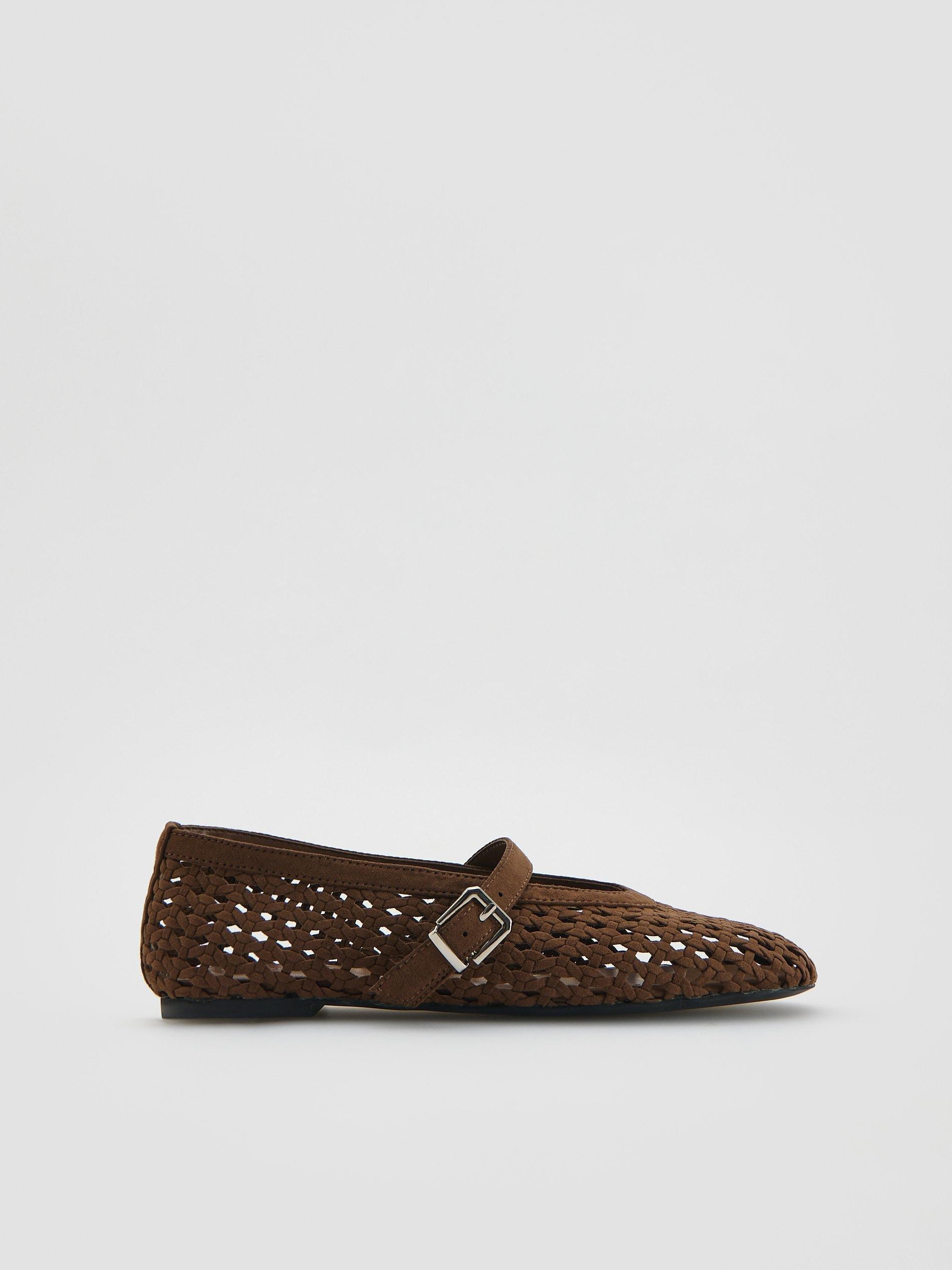 Brown T-Bar Ballerinas, Brown, large image number 1