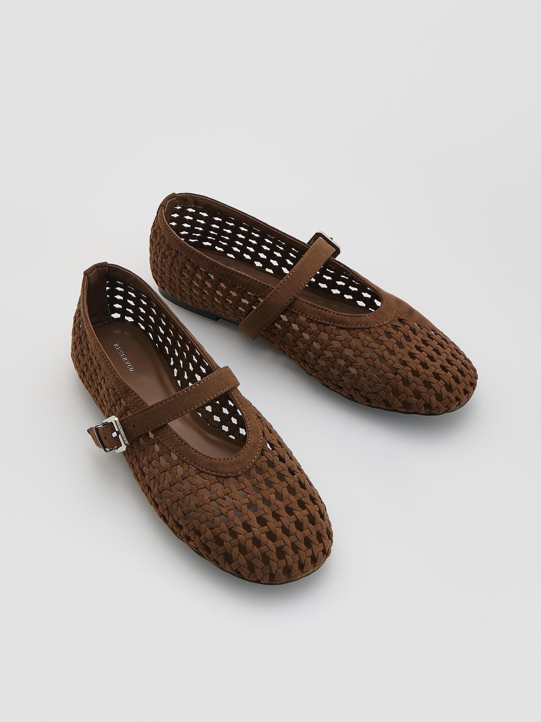 Brown T-Bar Ballerinas, Brown, large image number 3