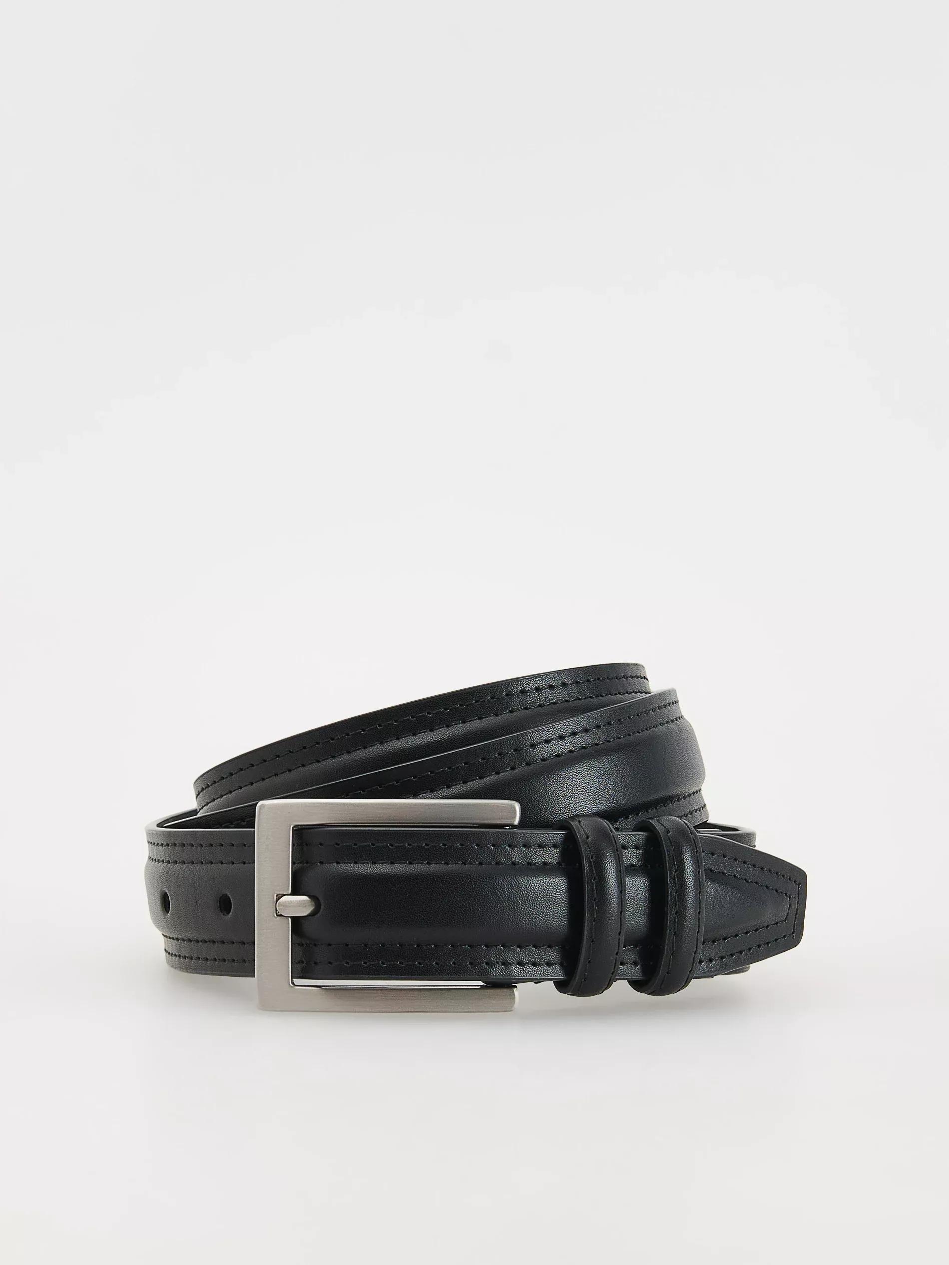 Black Faux Leather Belt, , large image number 0