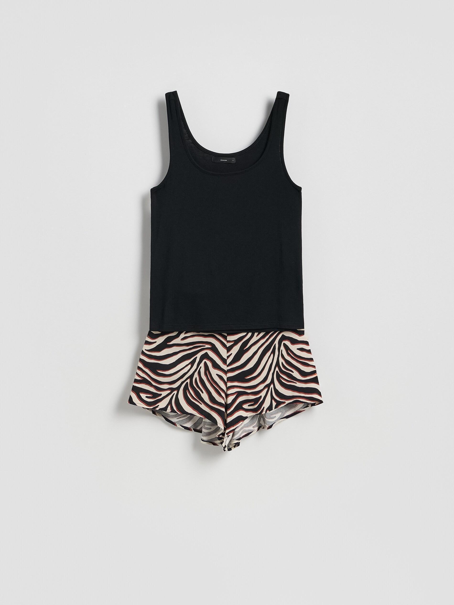 Black Two Piece Pyjama Set, Black, large image number 4