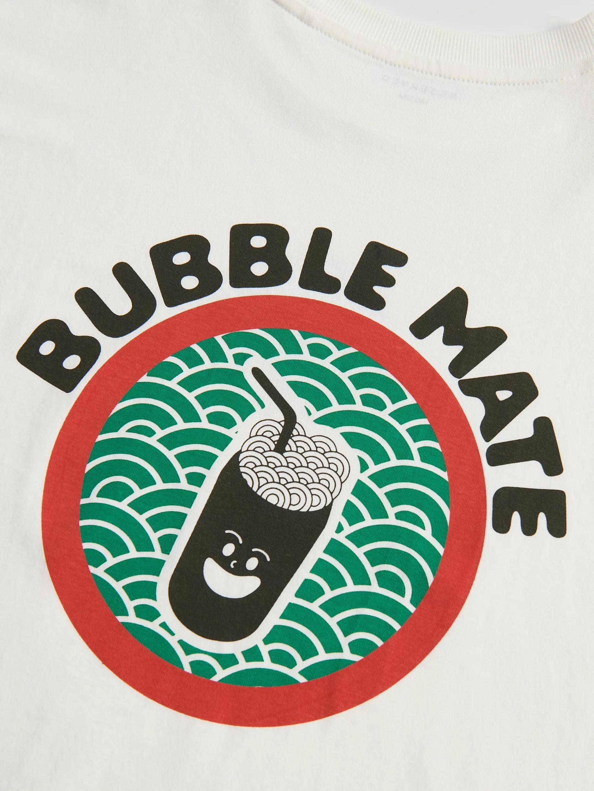 White T-shirt with print, White, medium