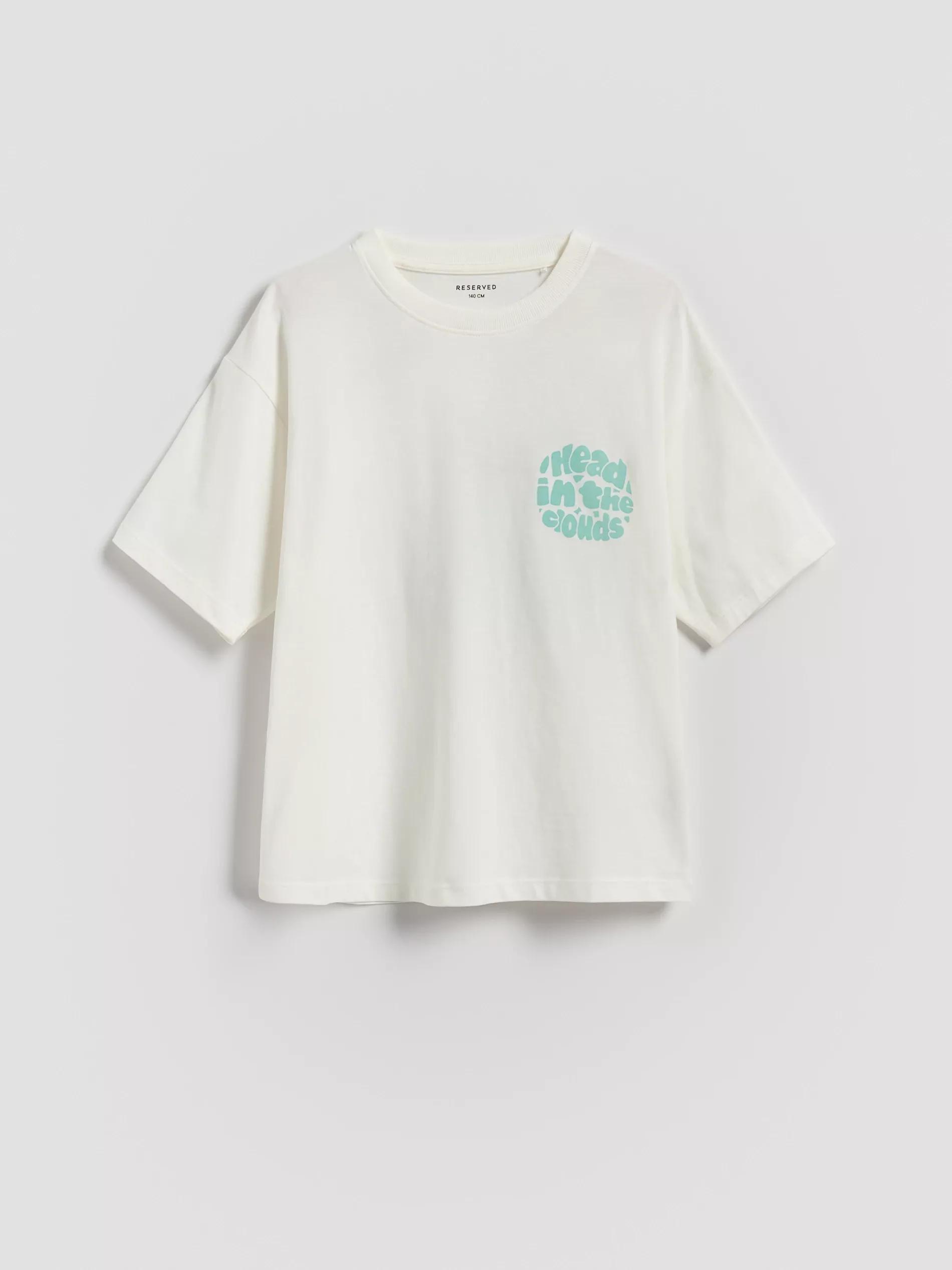 Cream T-Shirt With Print, Ivory, medium