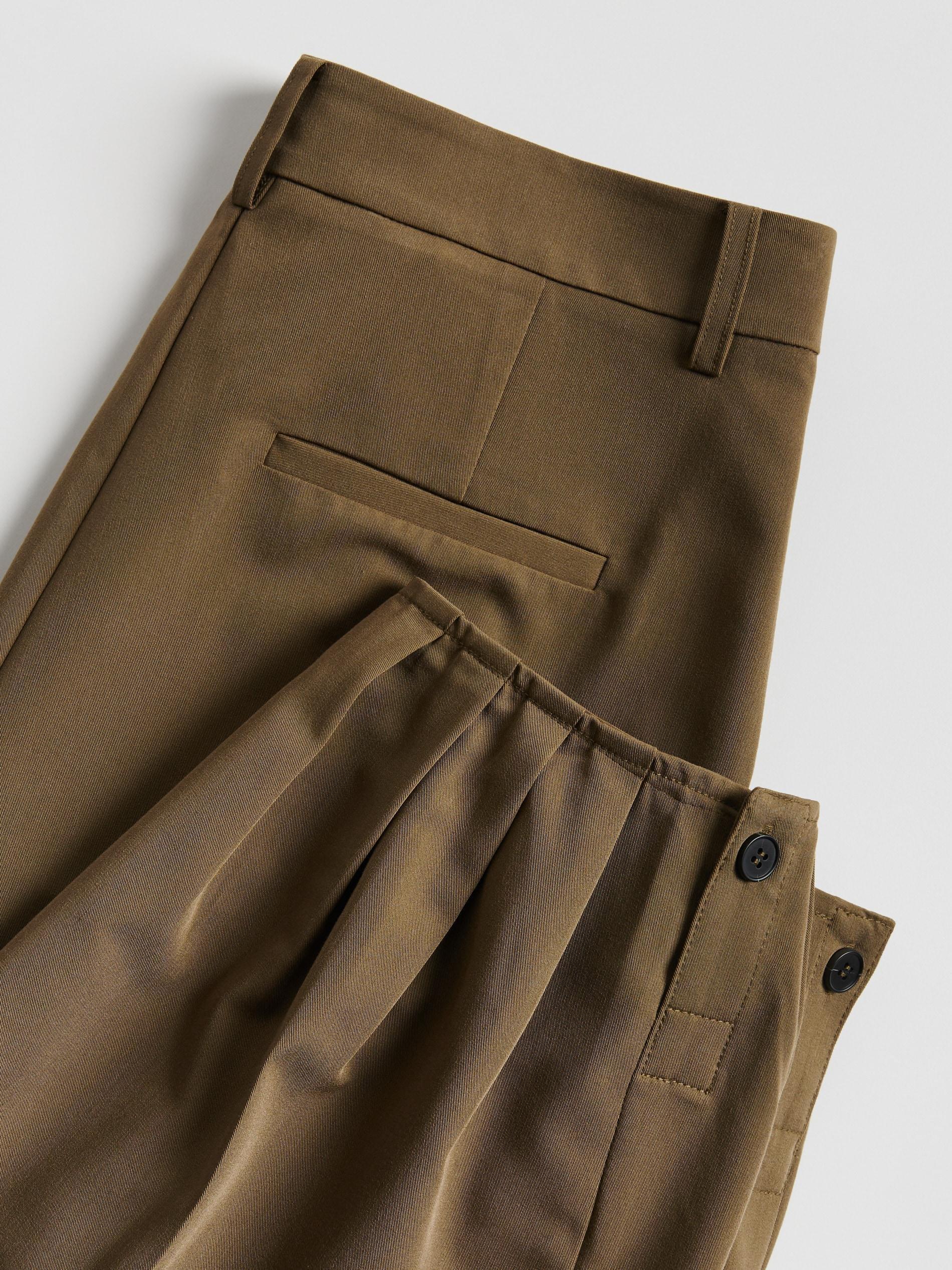 Green Balloon Trousers With Pleats, Khaki, large image number 7