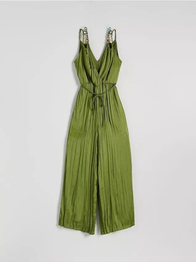 Green Wide Leg Jumpsuit, , large image number 0