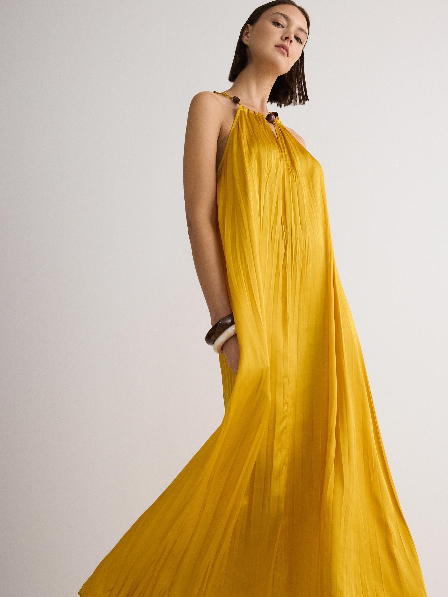 Yellow Halter Neck Maxi Dress, , large image number 2