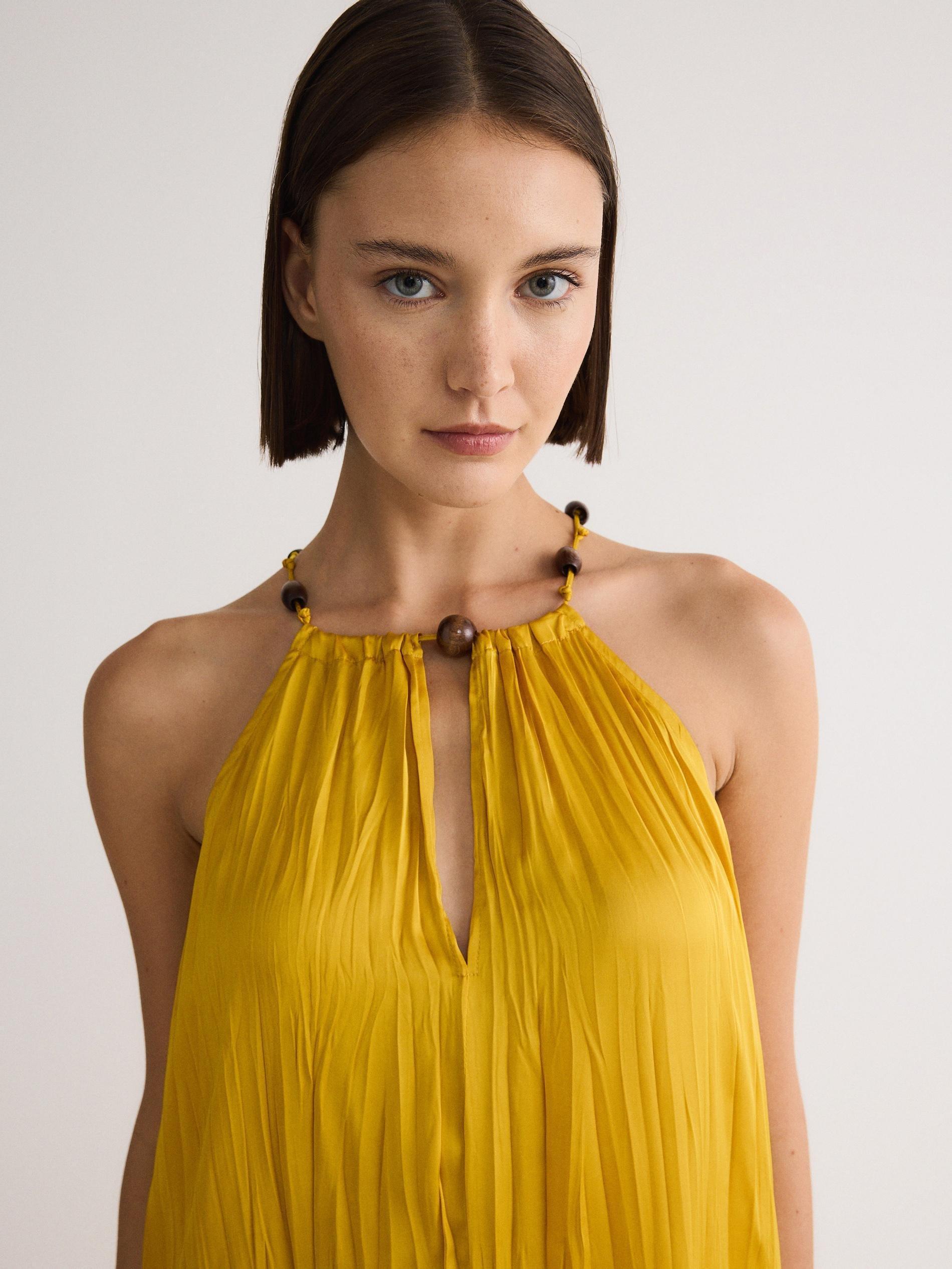Yellow Halter Neck Maxi Dress, , large image number 3