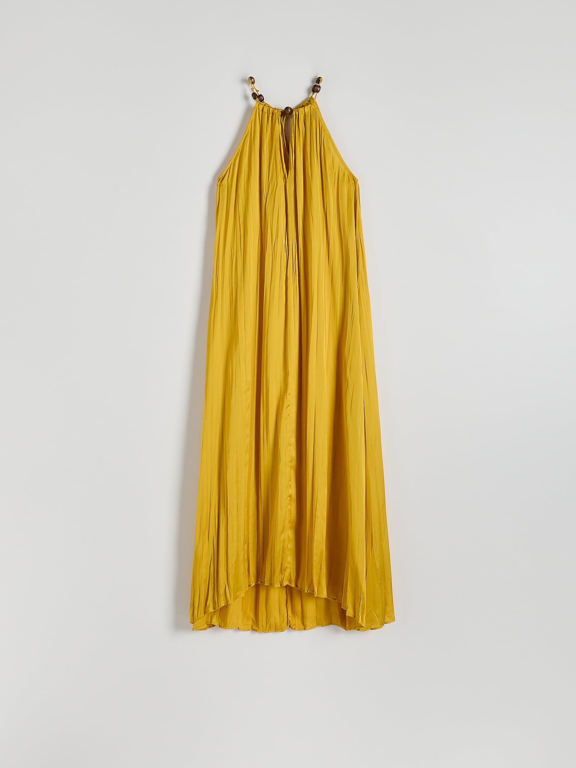 Yellow Halter Neck Maxi Dress, , large image number 5