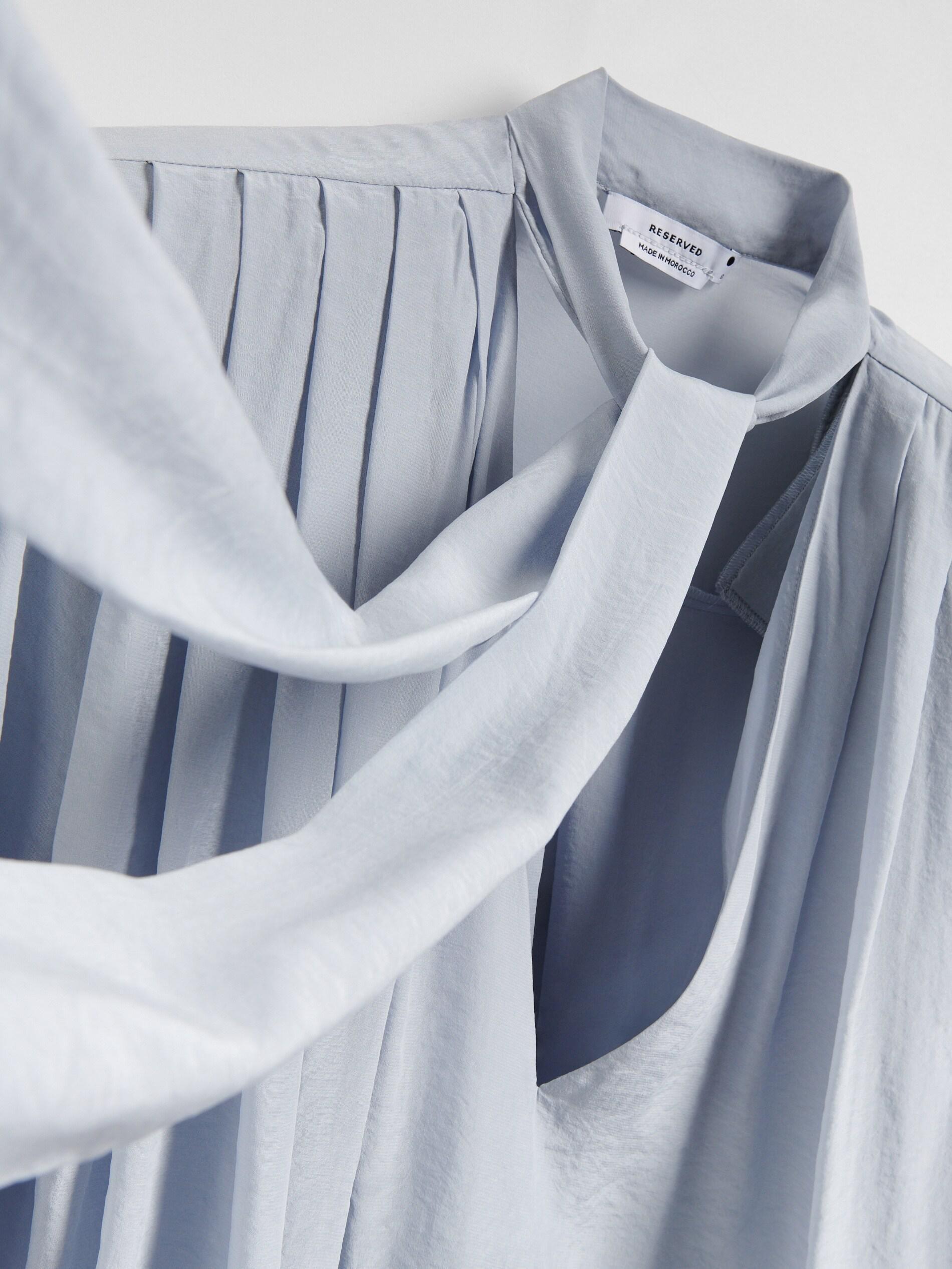 Grey Blouse With Tie Details, Light grey, large image number 2