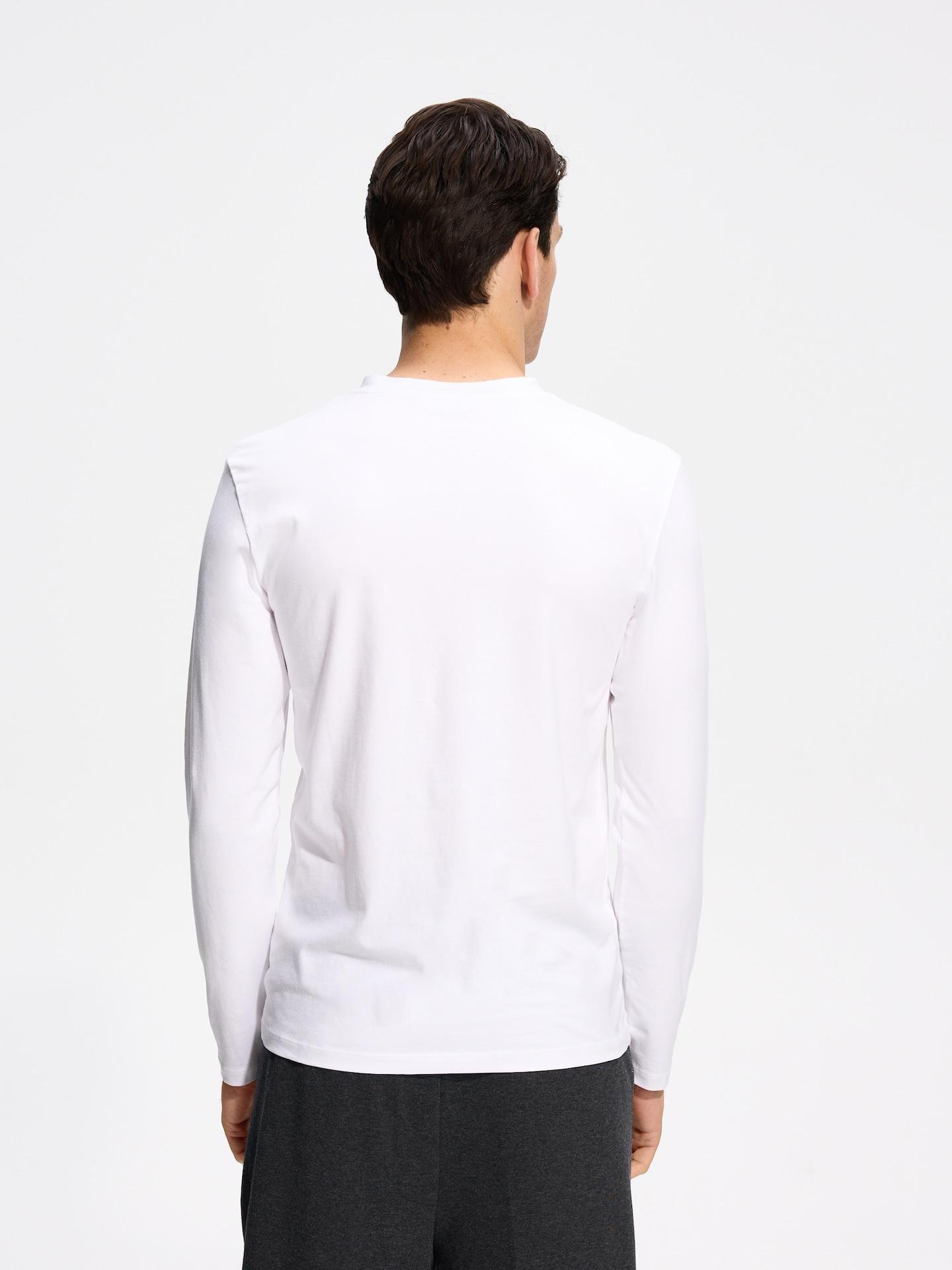 White Slim Fit Long Sleeve Blouse, White, large image number 3