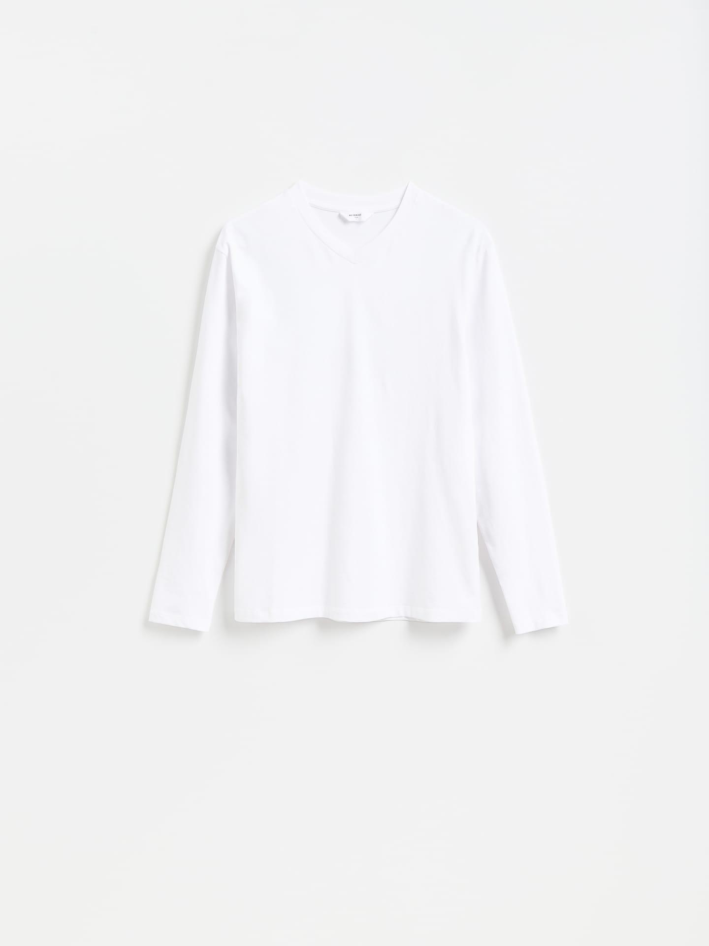 White Slim Fit Long Sleeve Blouse, White, large image number 4