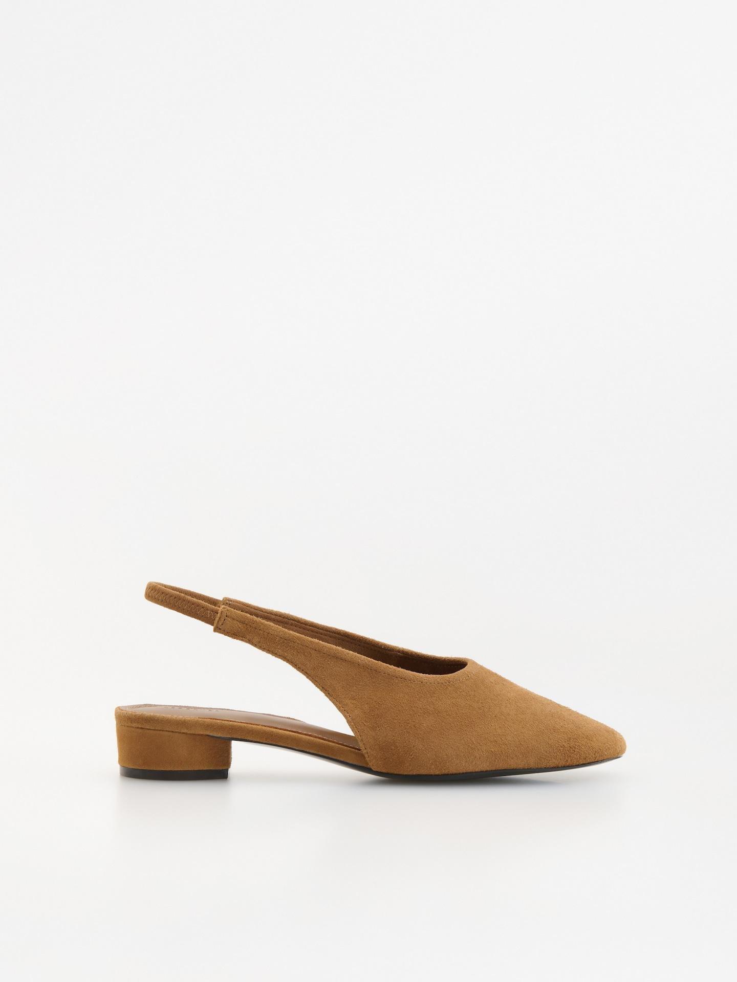 Gold Brown Sheepskin Pumps, Brown, medium