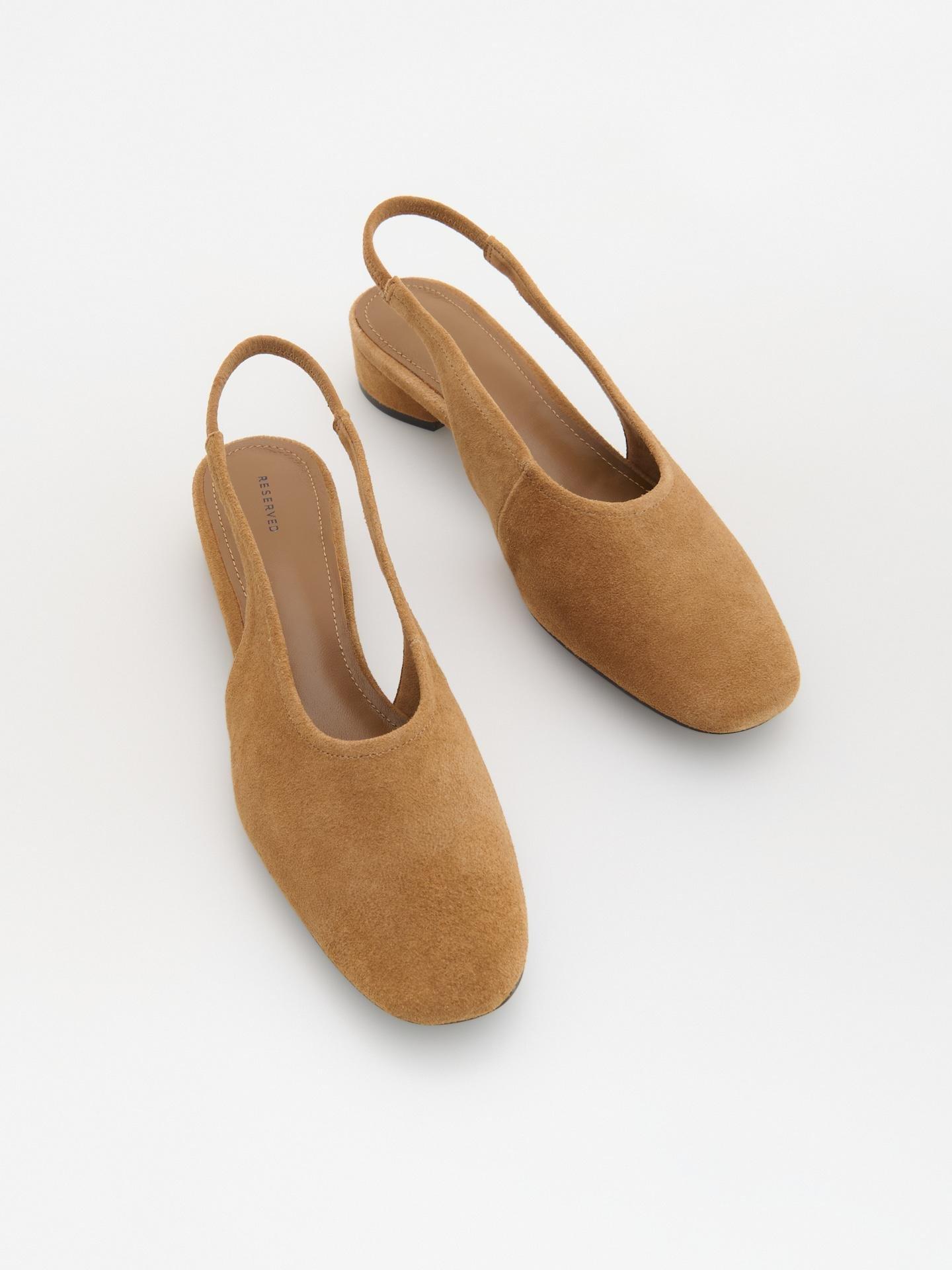Gold Brown Sheepskin Pumps, Brown, medium