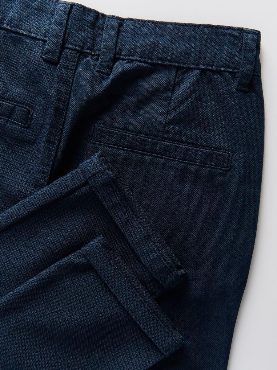 Navy Chino Pants In Structured Material With Belt, Navy, medium