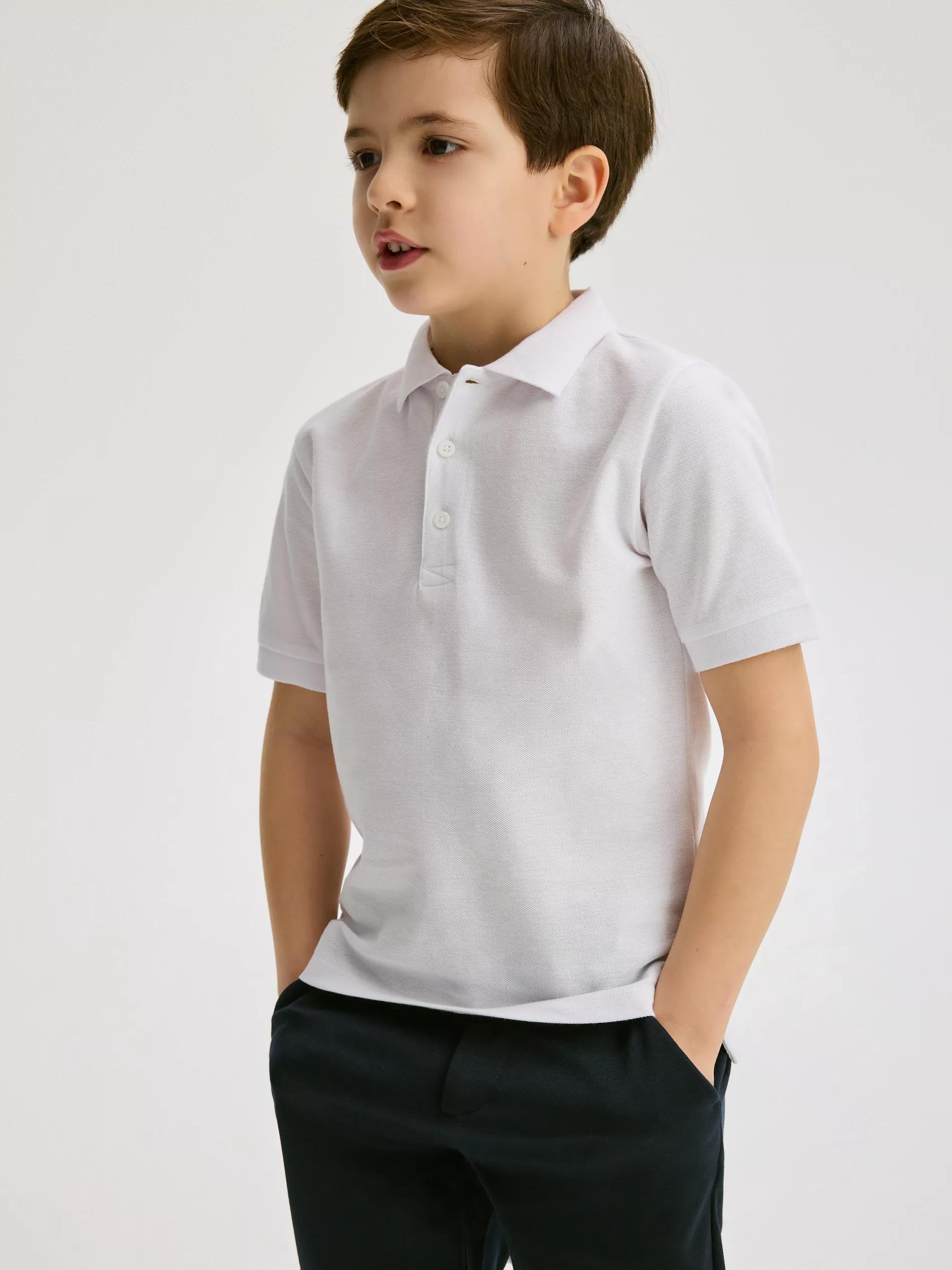 White Polo Shirt, White, medium