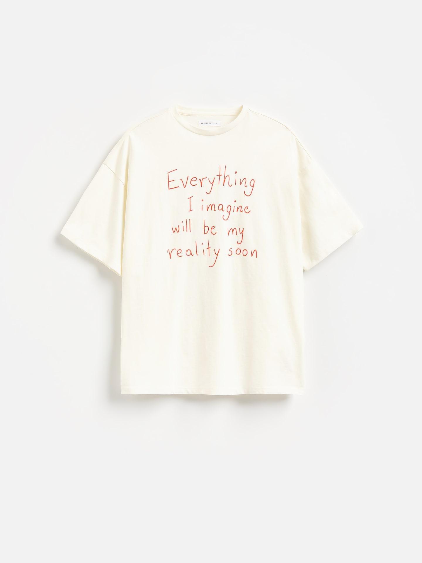 Cream T-Shirt With Print, Ivory, large image number 0