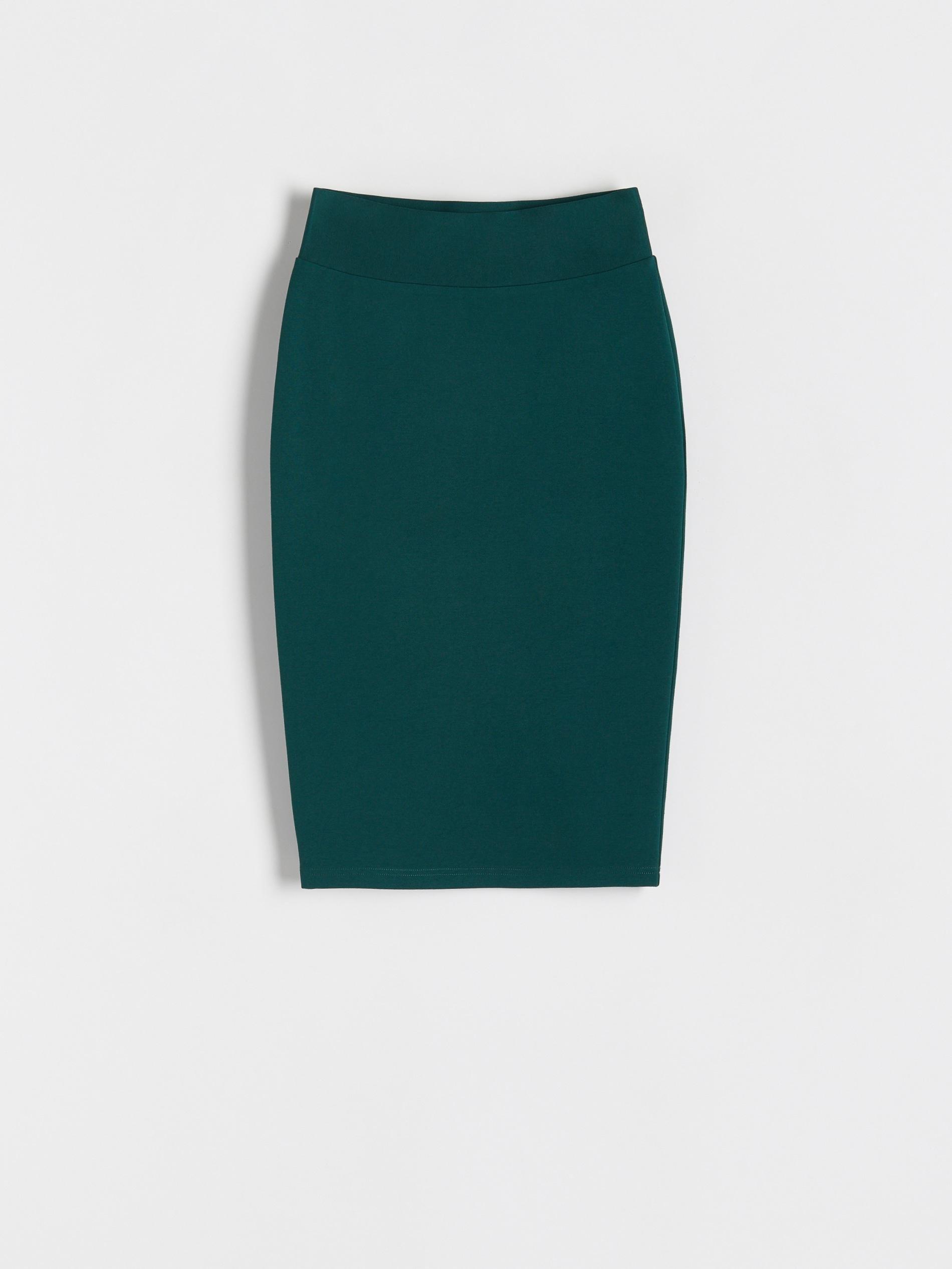 Turquoise Fitted Midi Skirt, , large image number 0