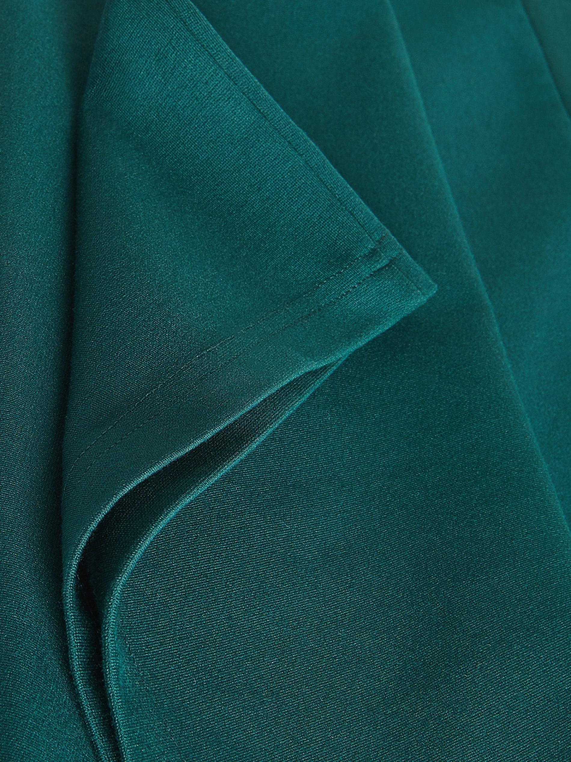 Turquoise Fitted Midi Skirt, , large image number 1