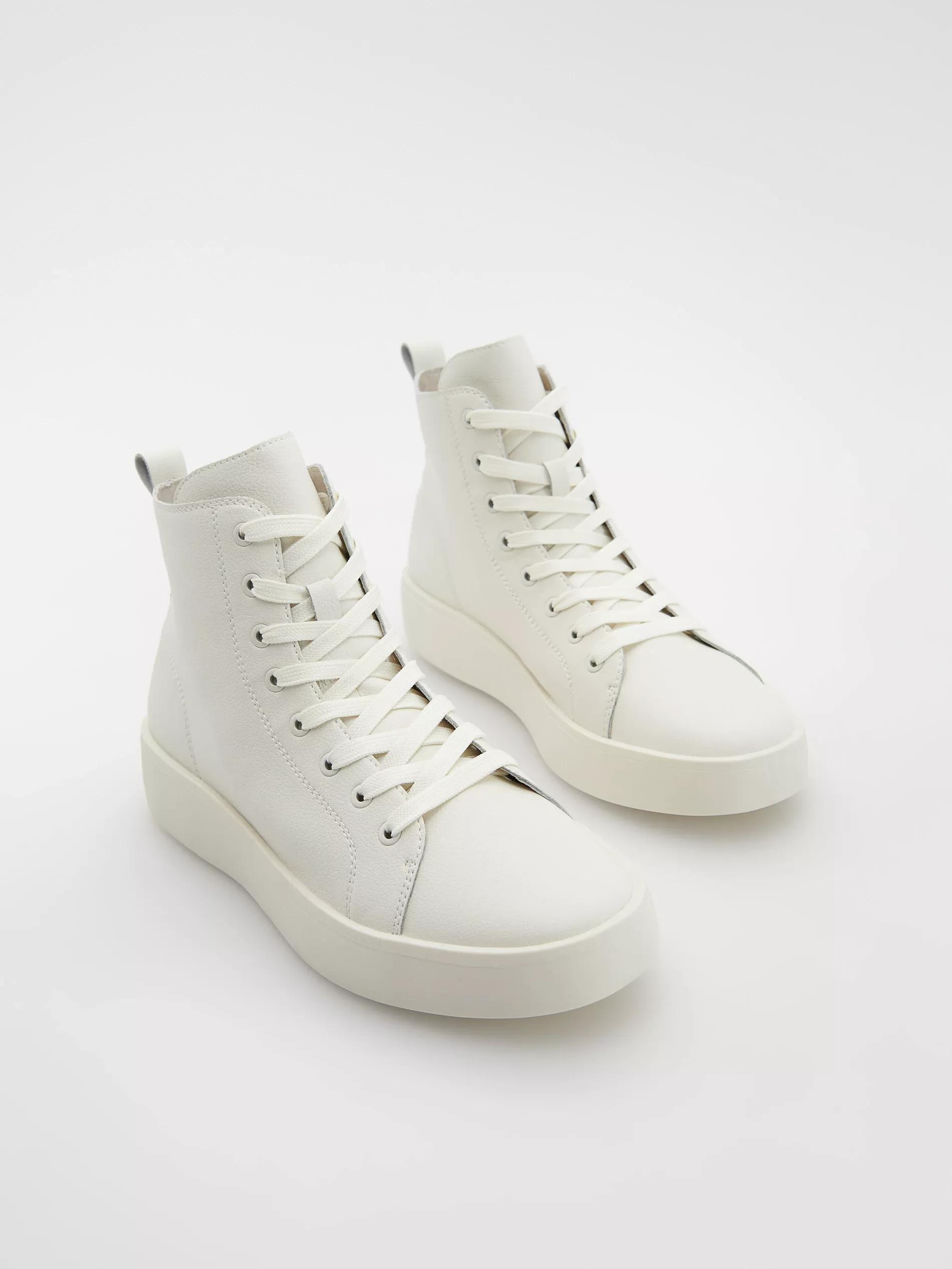 White Leather Trainers, , large image number 1