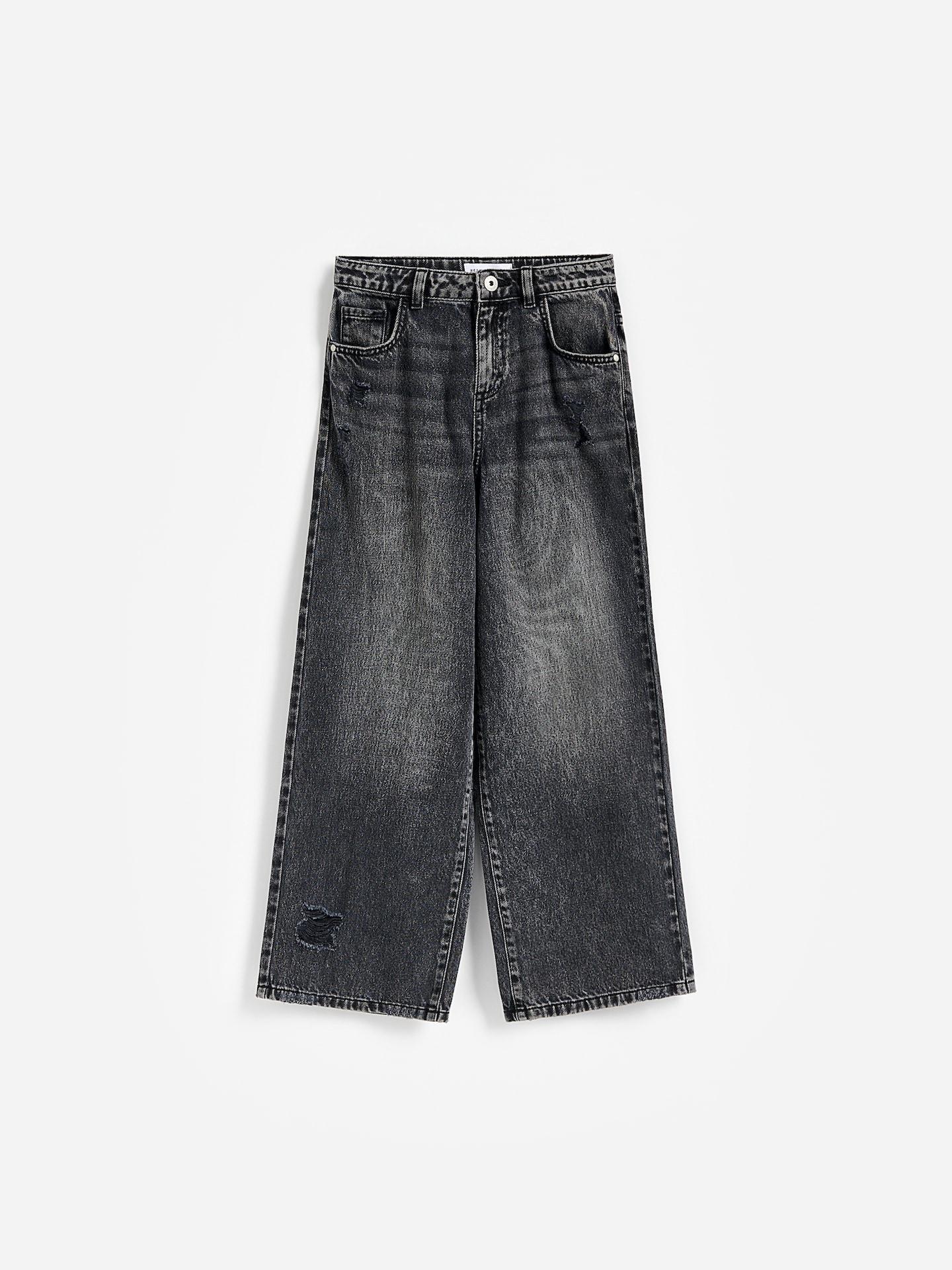 Grey Wide Leg Jeans, Grey, medium