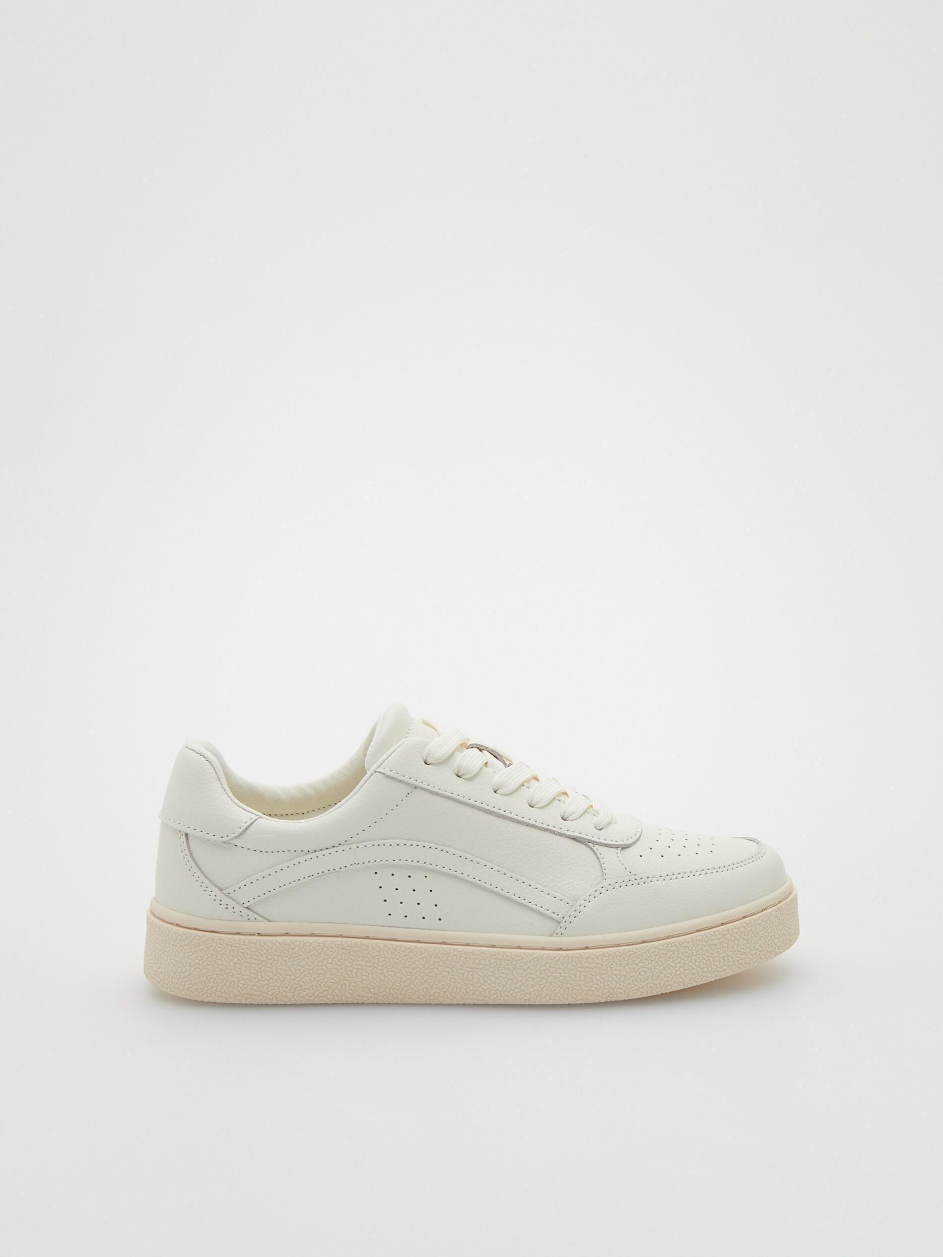 White Leather Trainers, , large image number 1