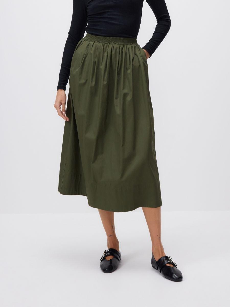 Green Cotton Maxi Skirt, , large image number 0