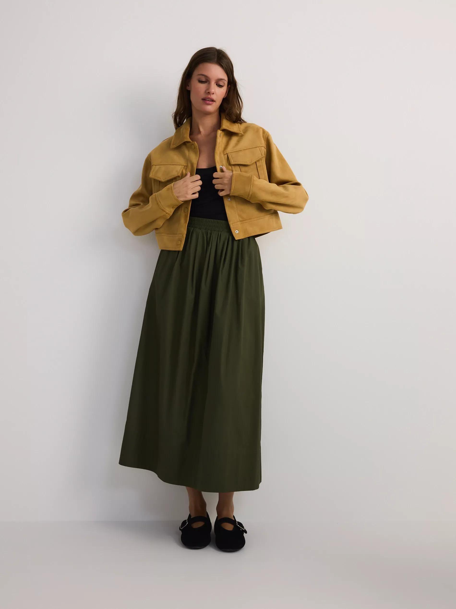 Green Cotton Maxi Skirt, , large image number 0