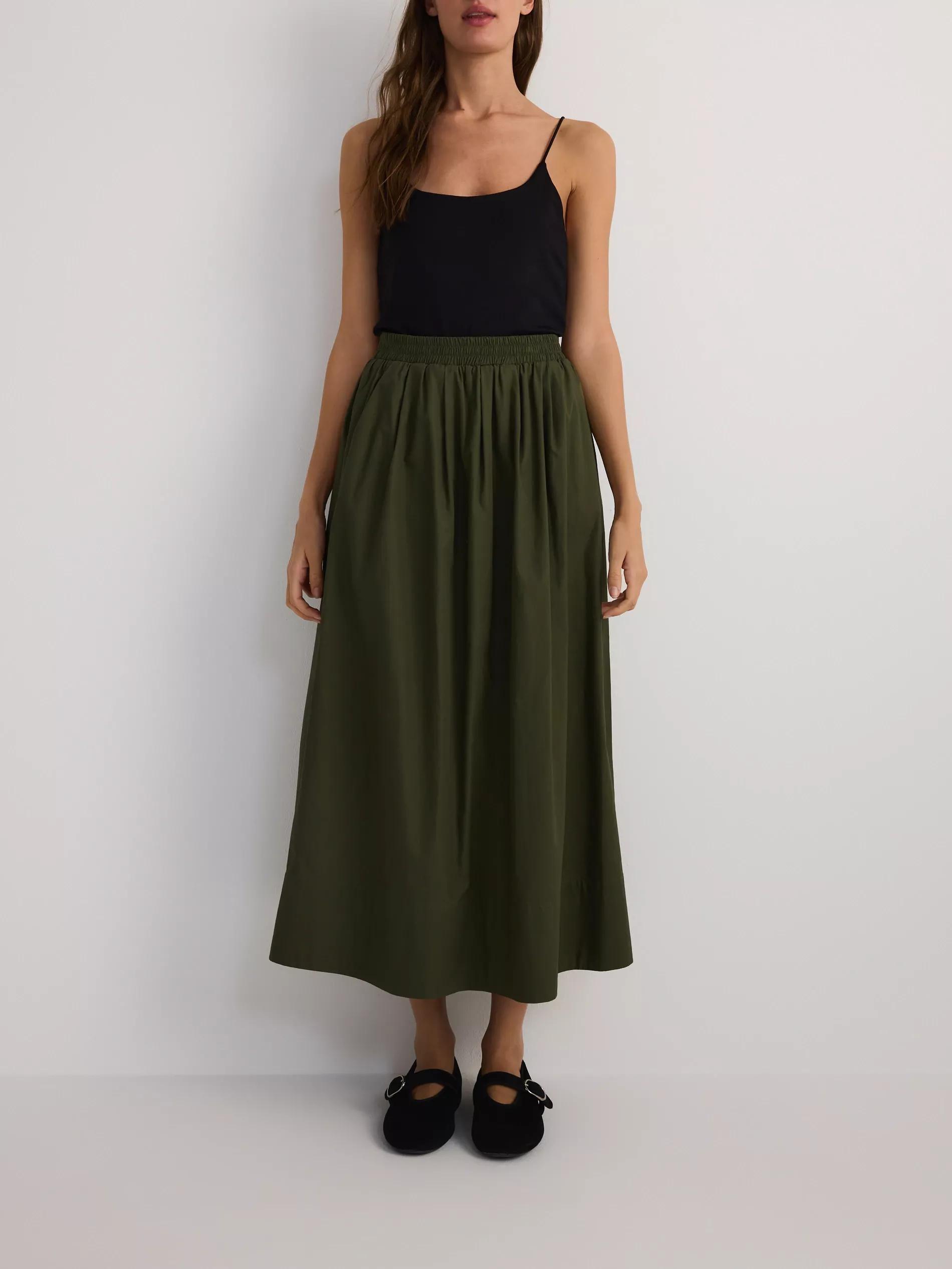 Green Cotton Maxi Skirt, , large image number 1