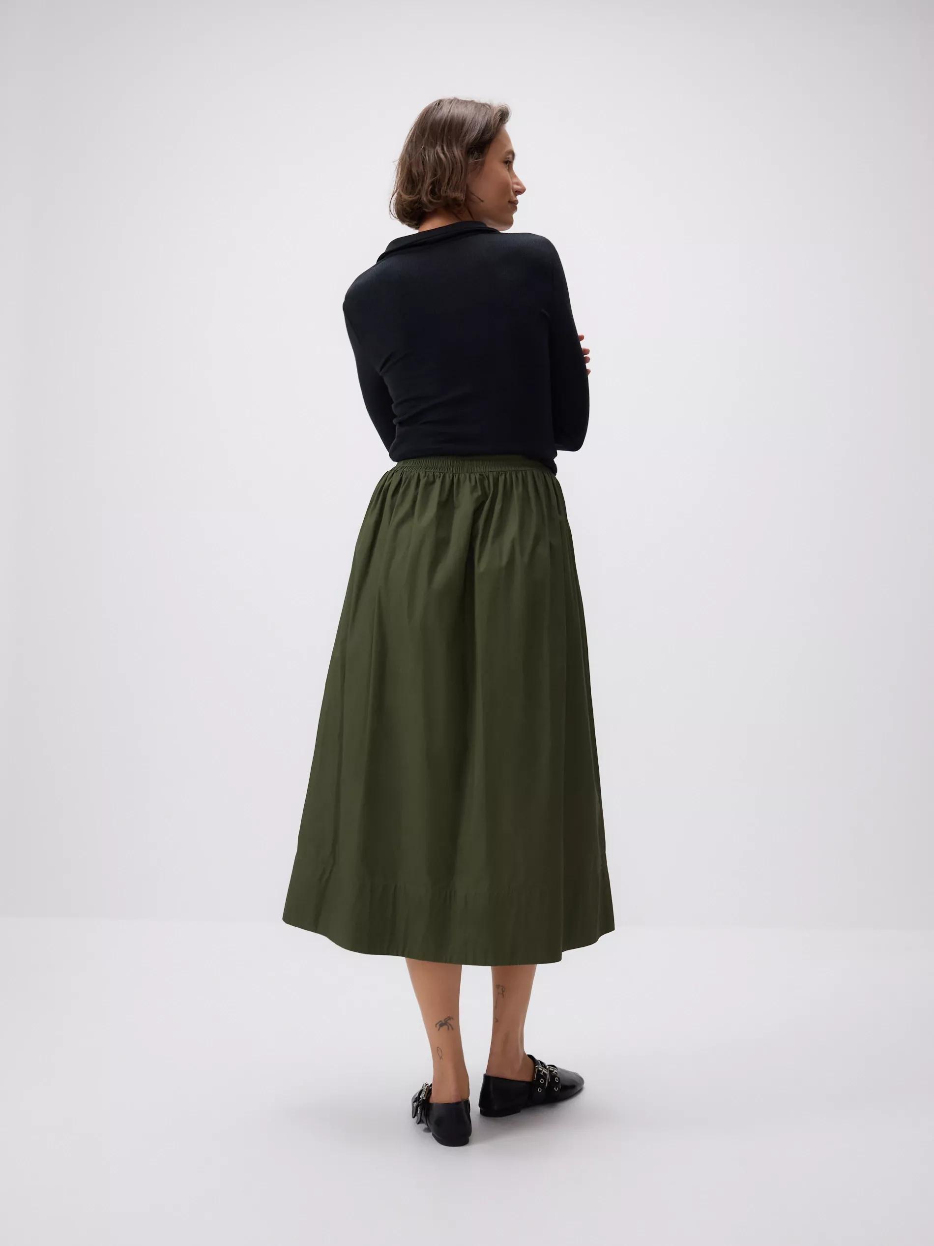 Green Cotton Maxi Skirt, , large image number 5