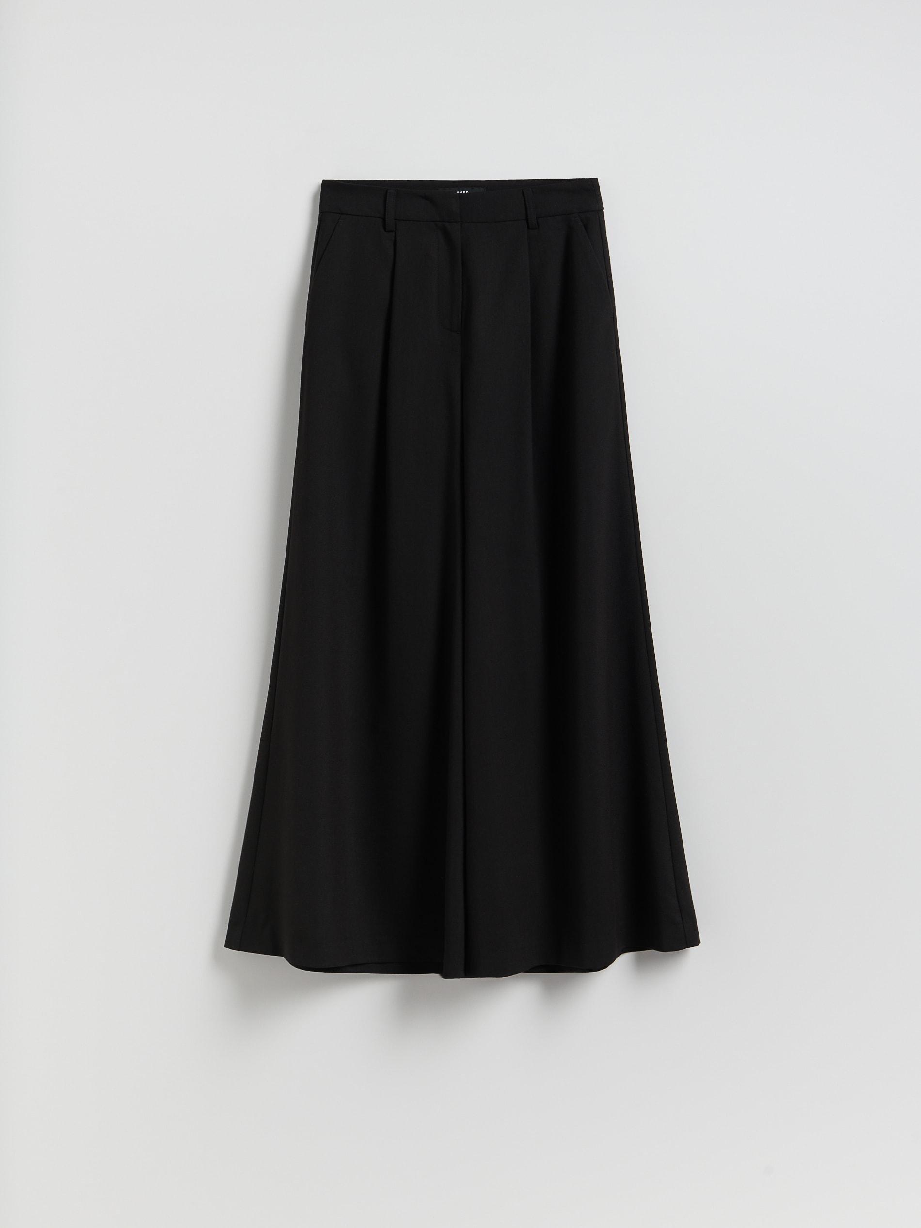 Black Wide Leg Trousers, Black, large image number 3