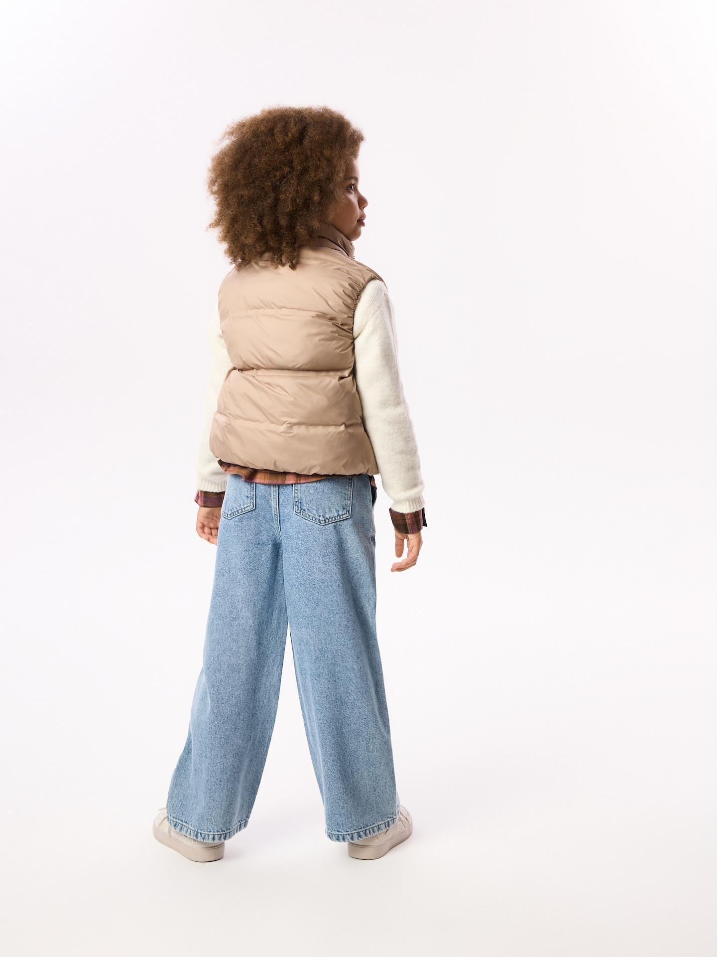 Blue Wide Leg Jeans With Embroidery Detailing, Blue, large image number 4