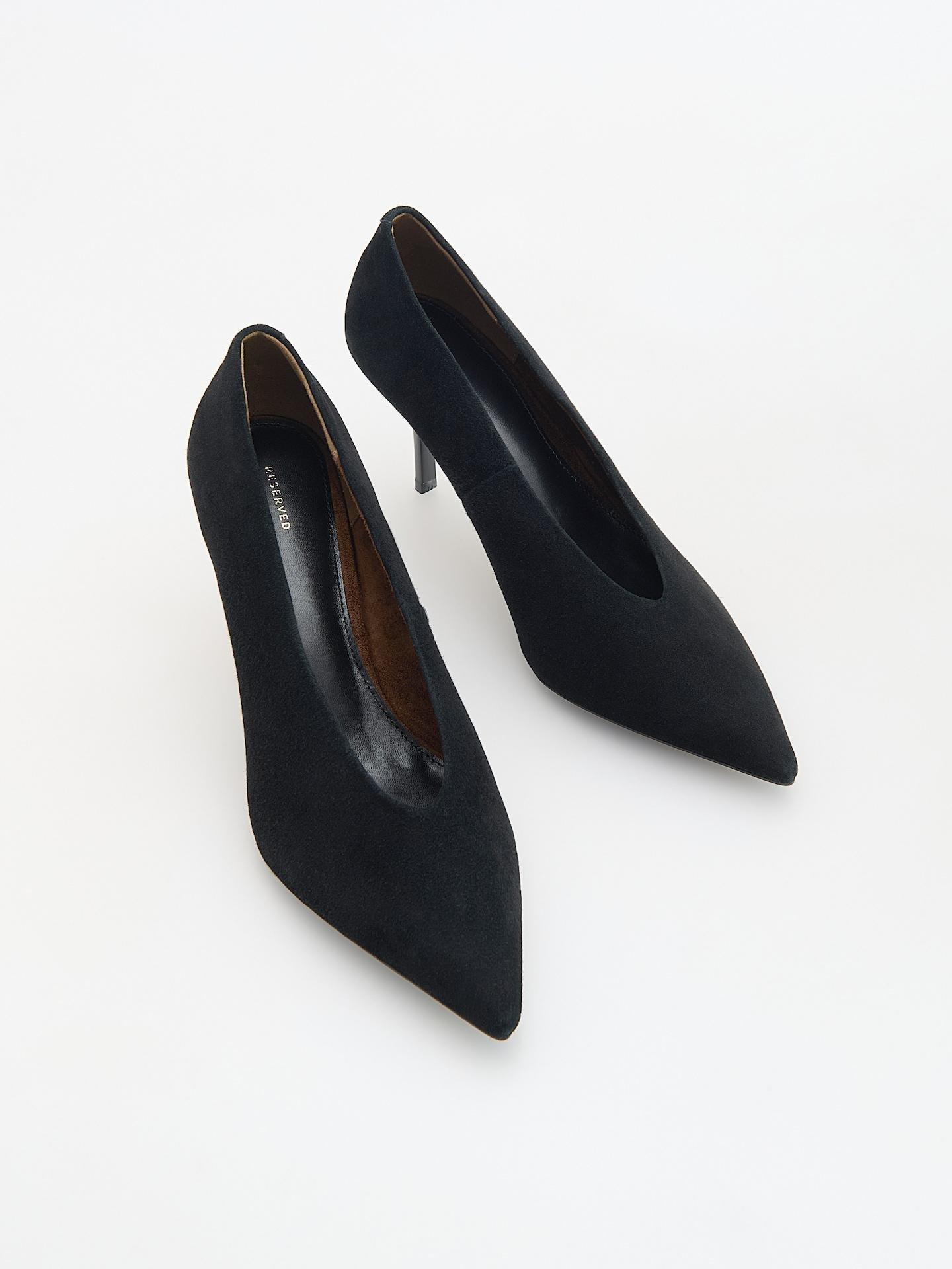 Black Sheepskin Pumps, Black, large image number 3