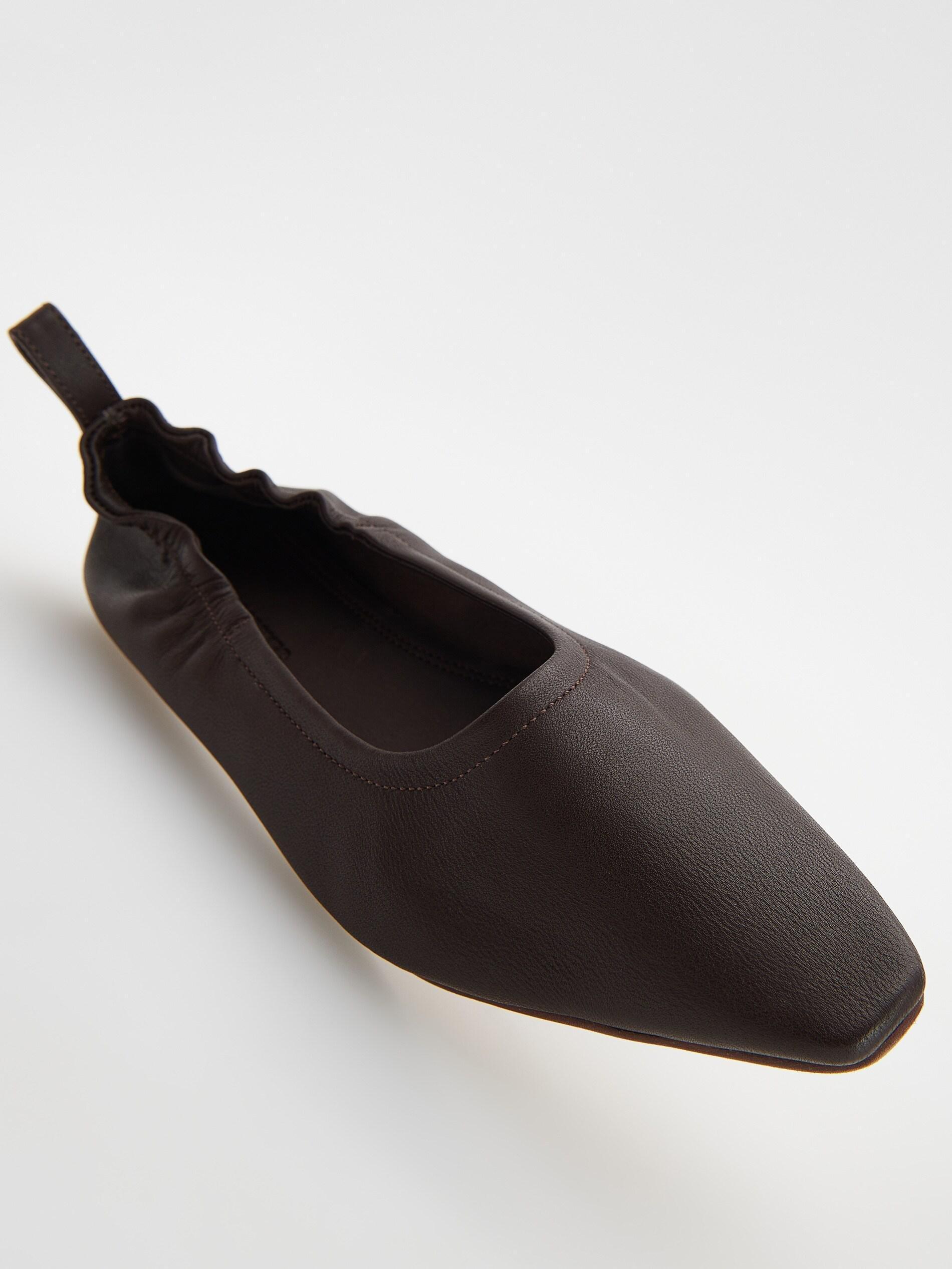 Black Leather Ballerinas, , large image number 3