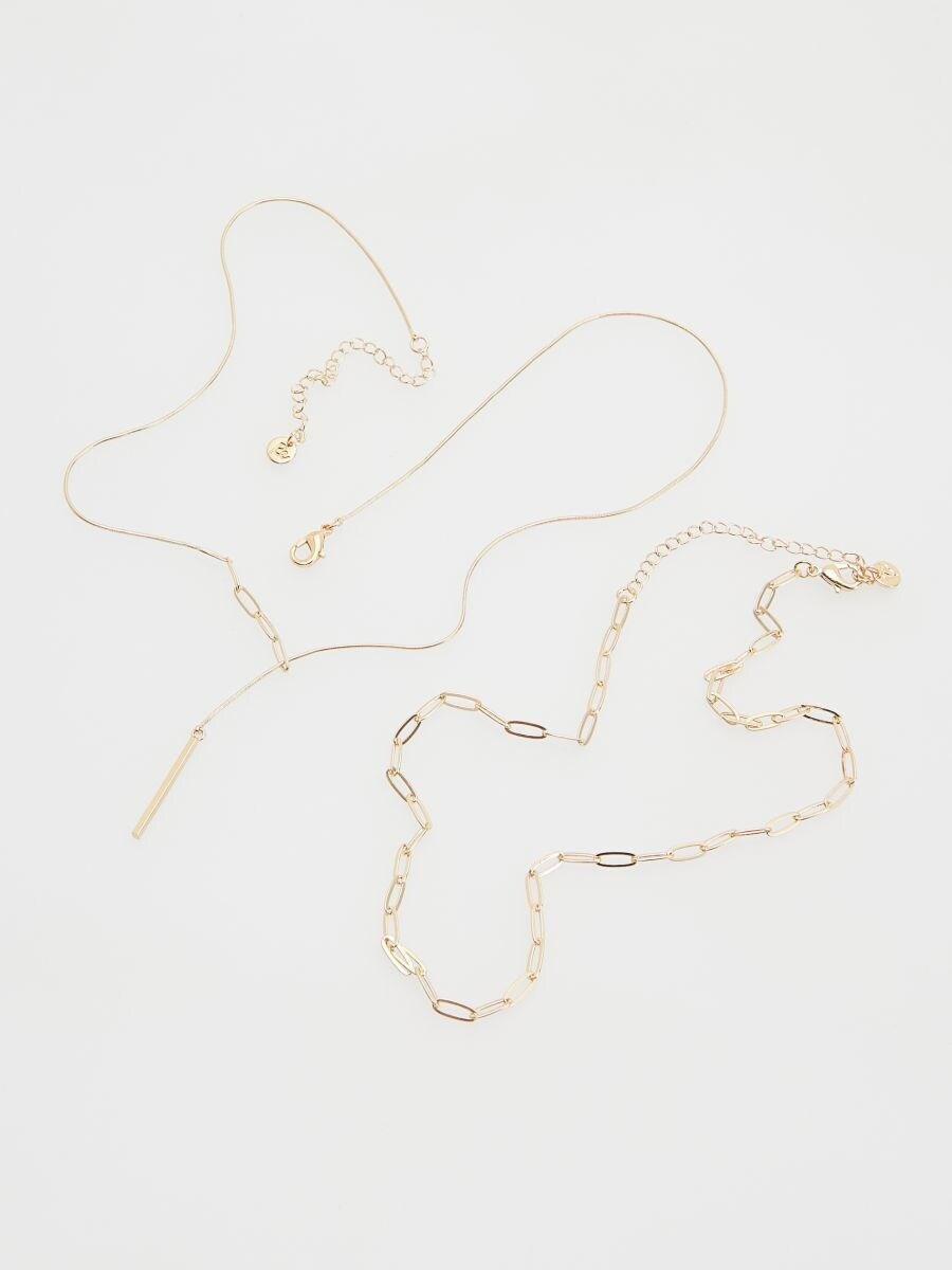 Gold Necklace, Set Of 2, Golden, large image number 1