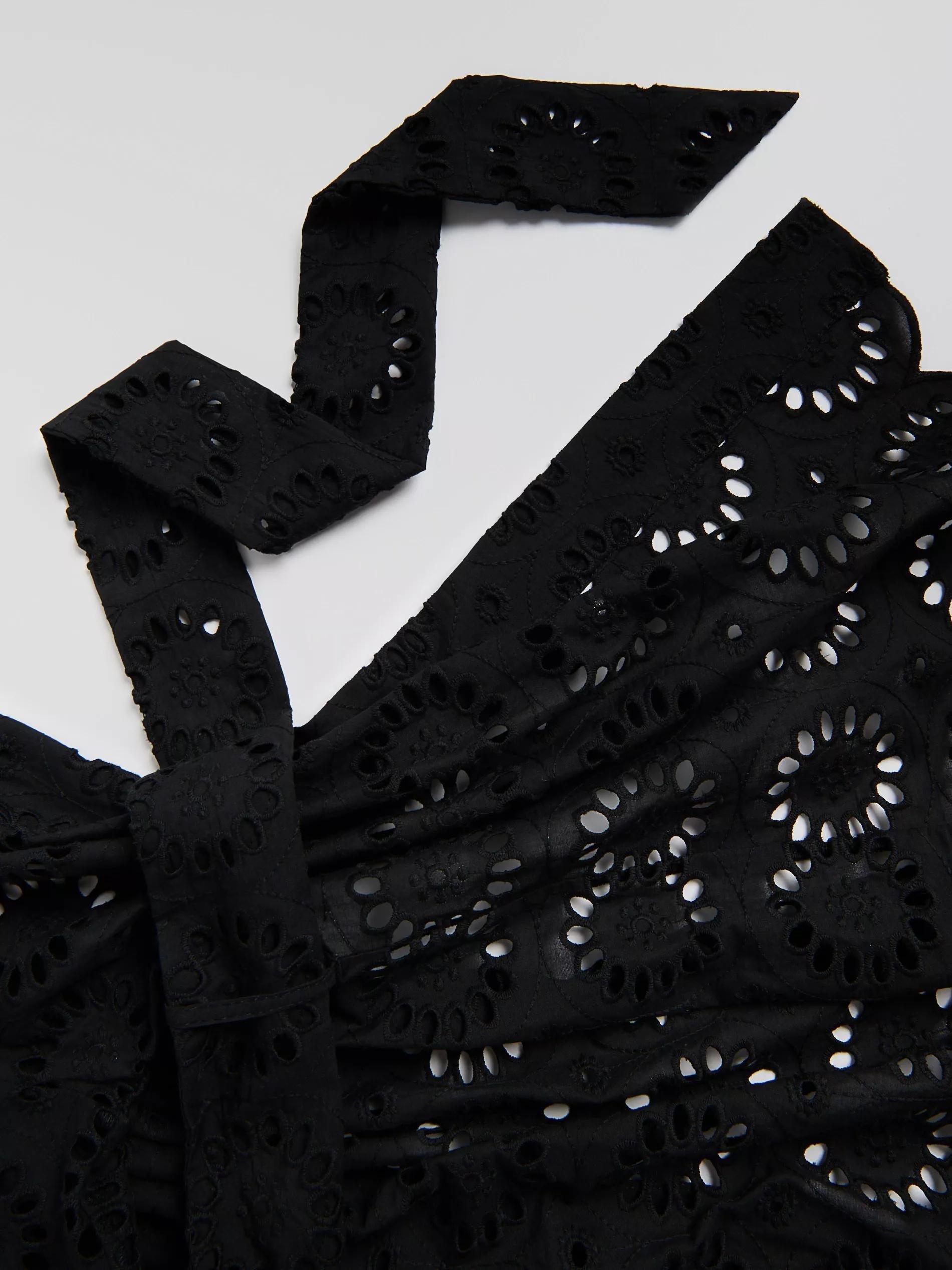 Black Openwork Kimono With Tie Detail, , large image number 5