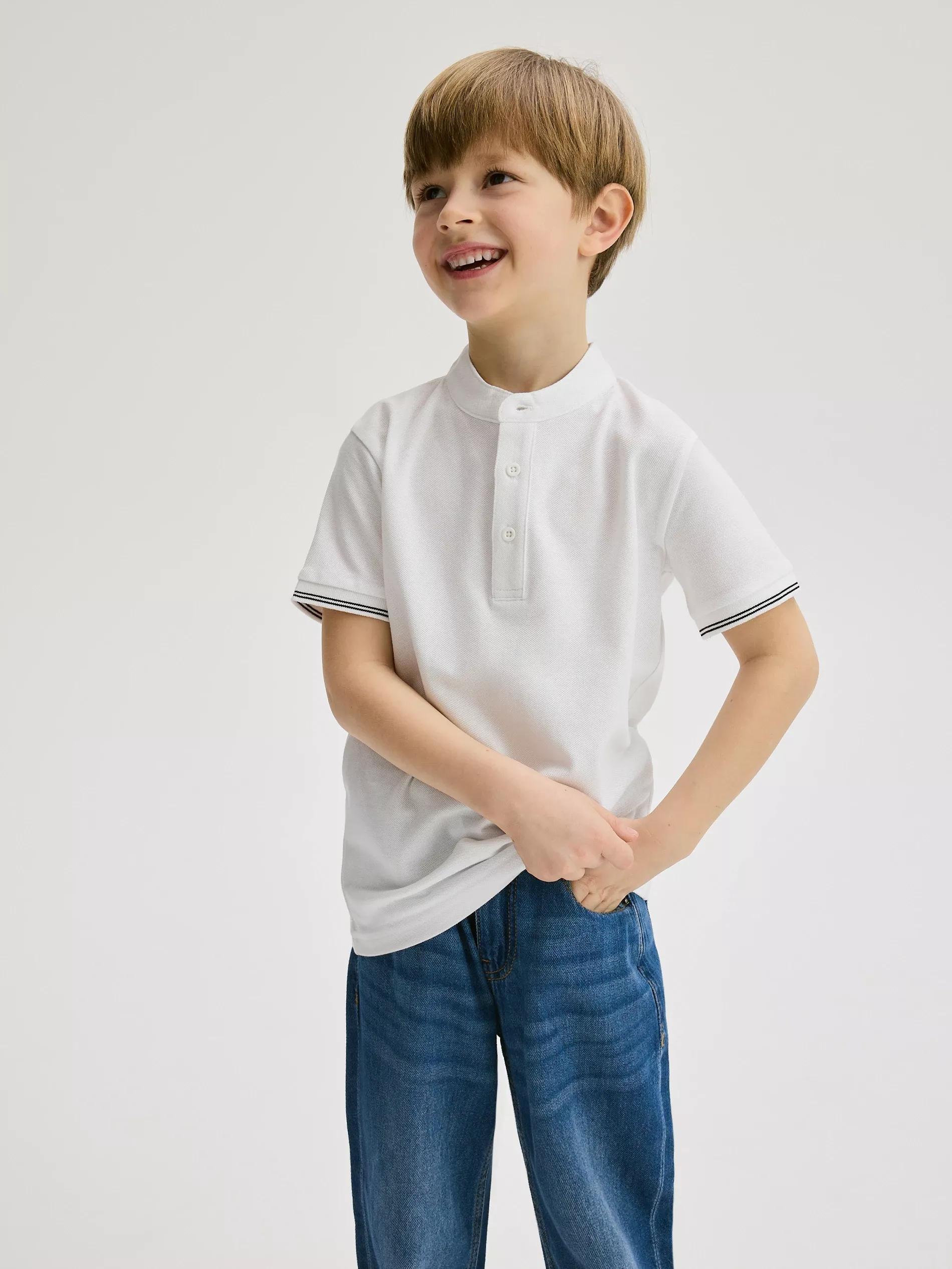 White Polo Shirt, Kids Boys, , large image number 1