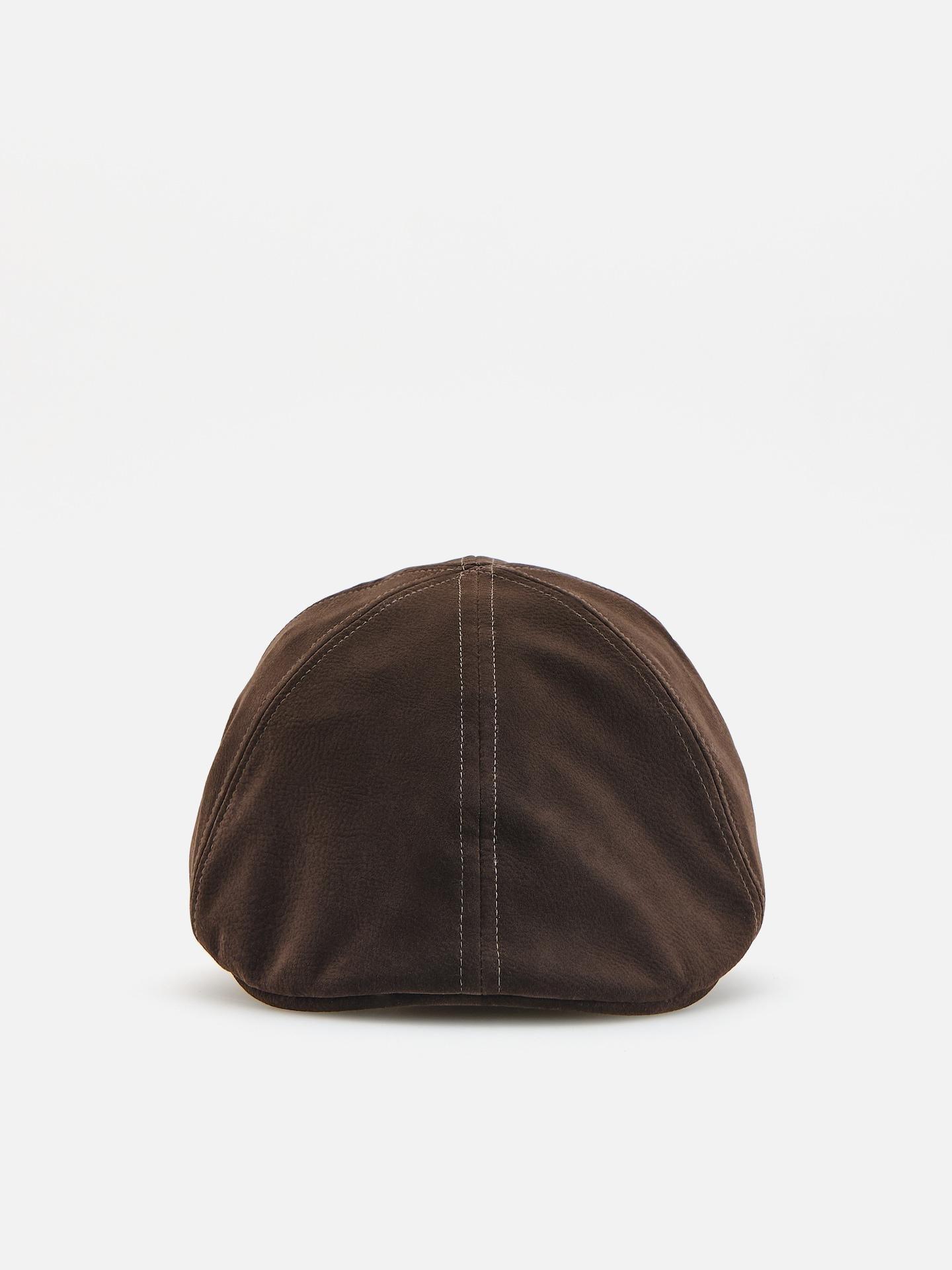 Brown Smooth Flat Cap, Brown, medium