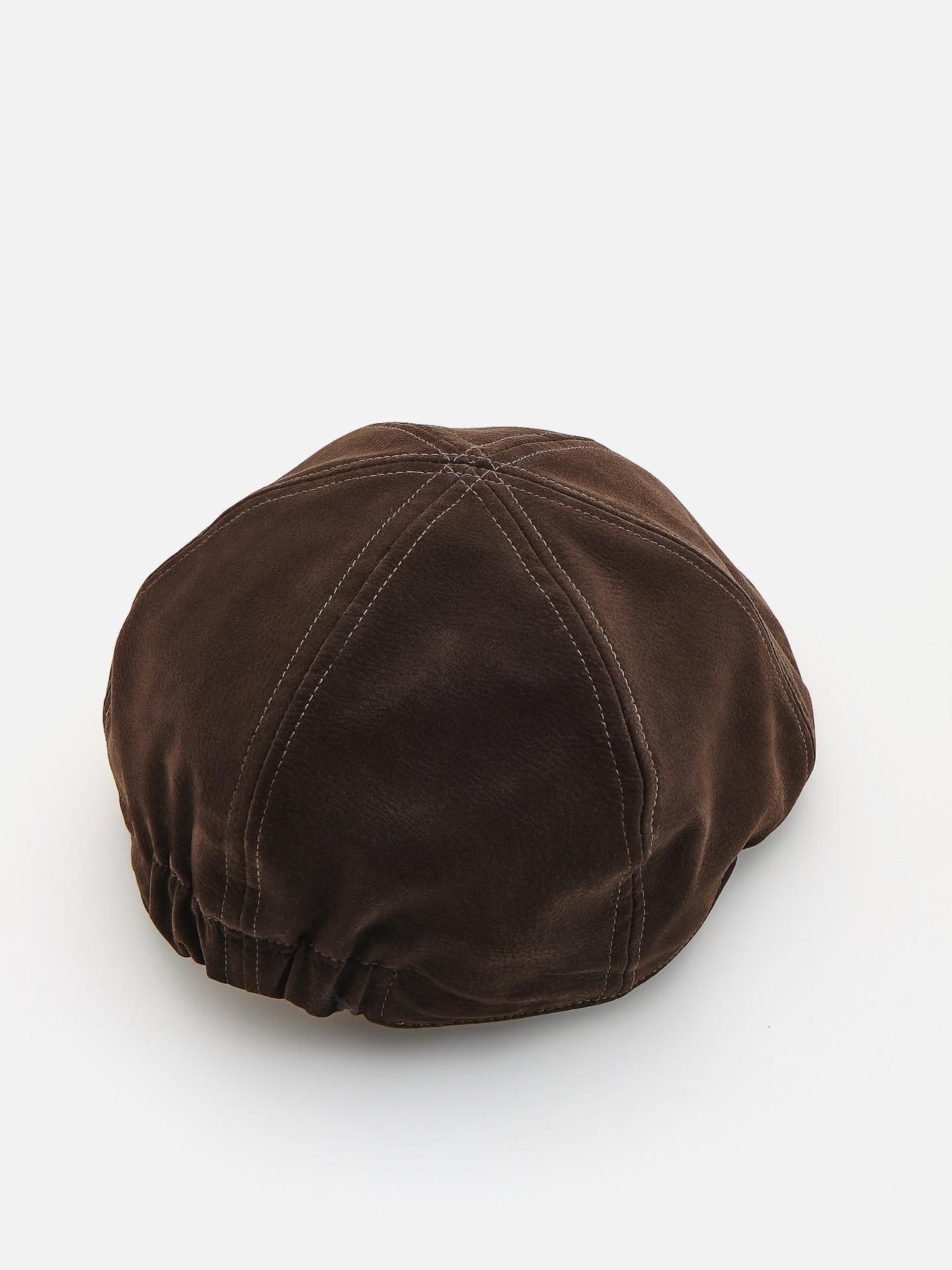Brown Smooth Flat Cap, Brown, medium
