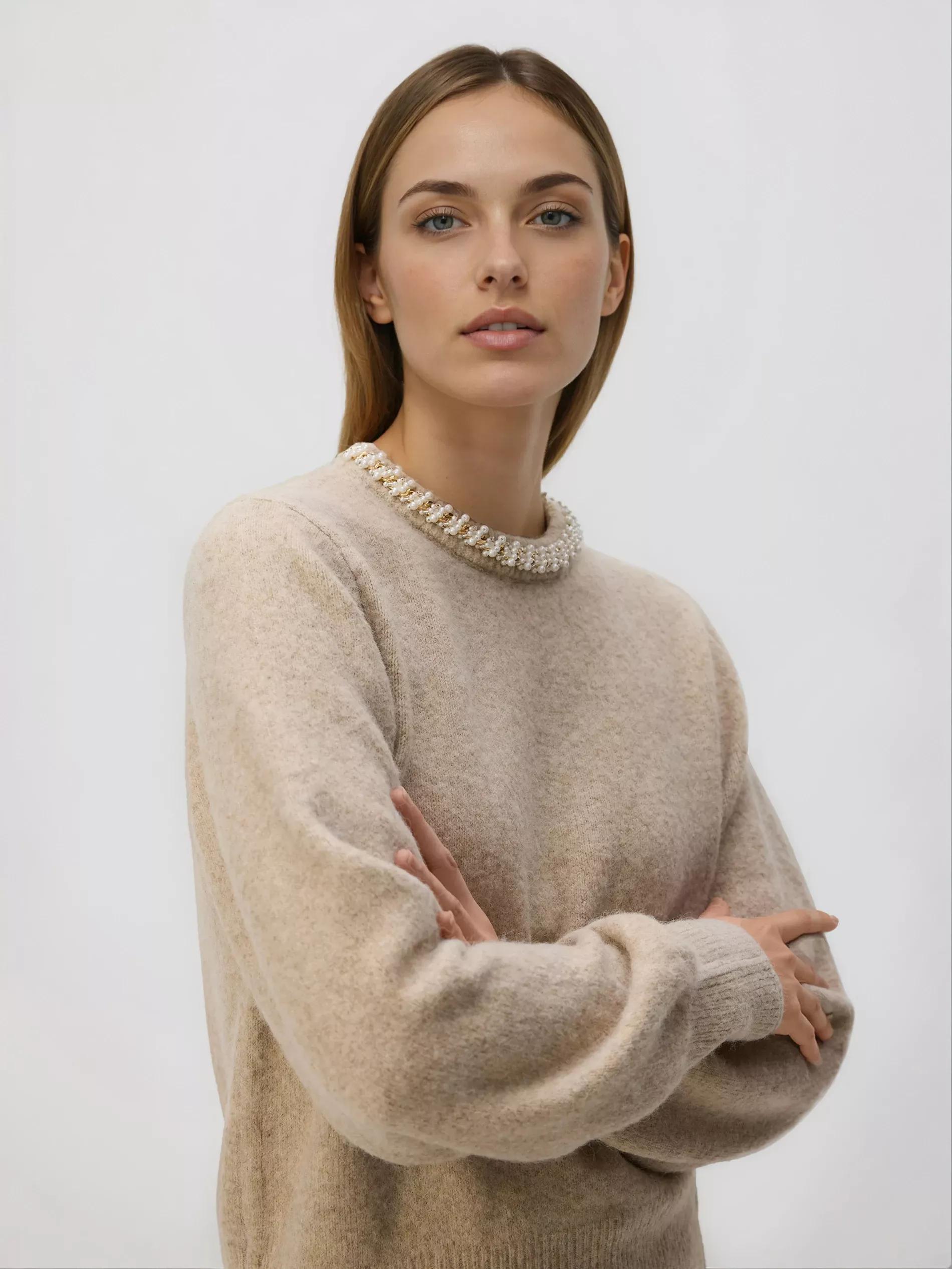 Beige Jumper With Applique, Beige, large image number 0