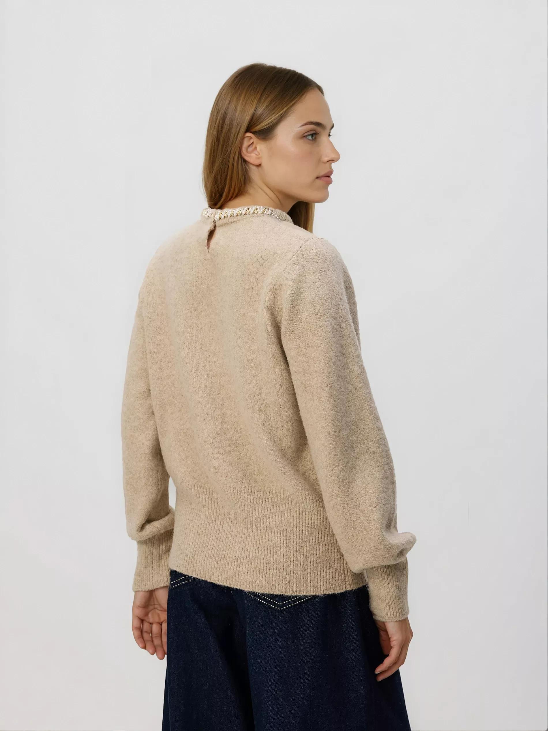 Beige Jumper With Applique, Beige, large image number 1