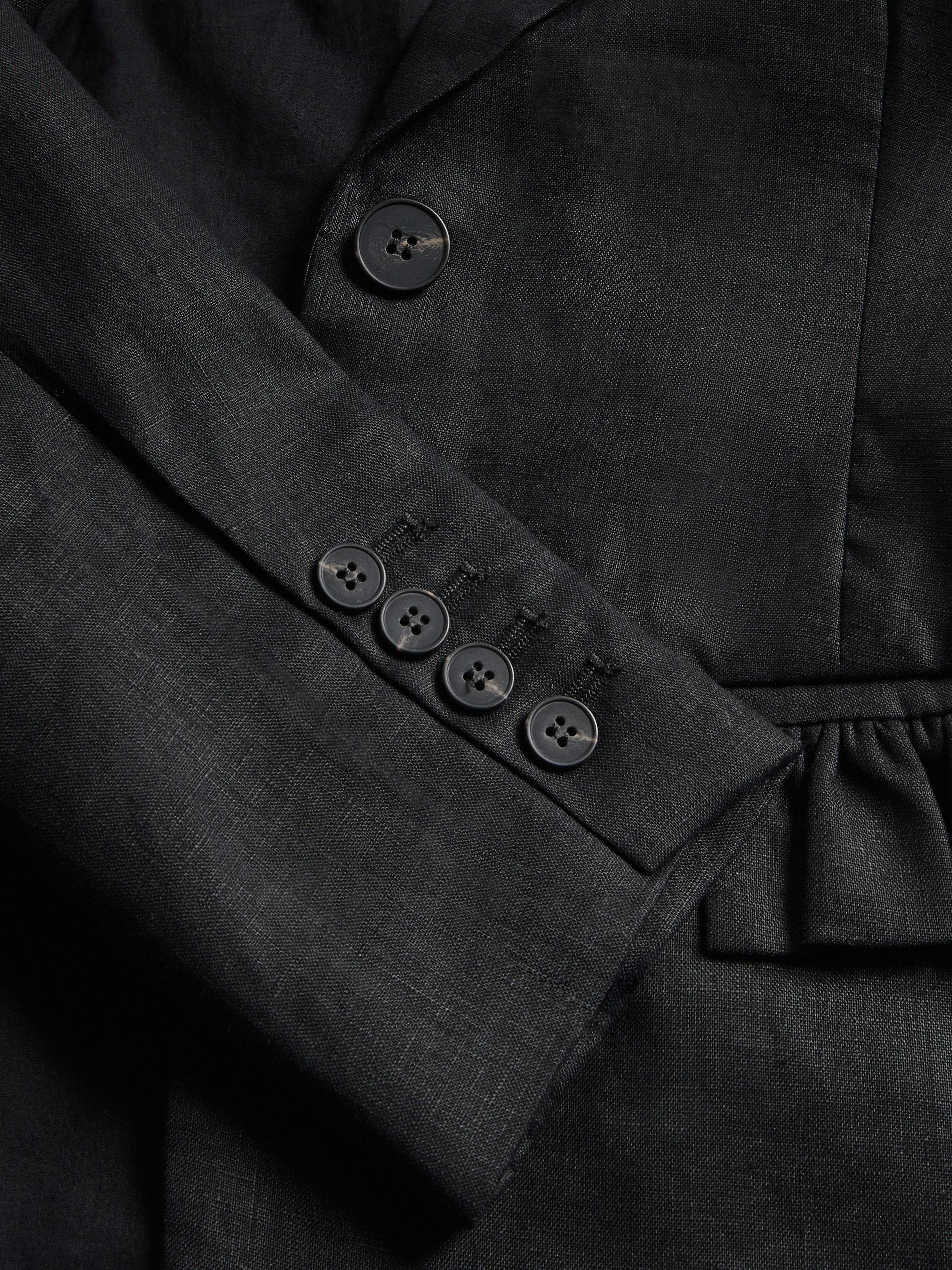 Black Linen Blazer, Black, large image number 3
