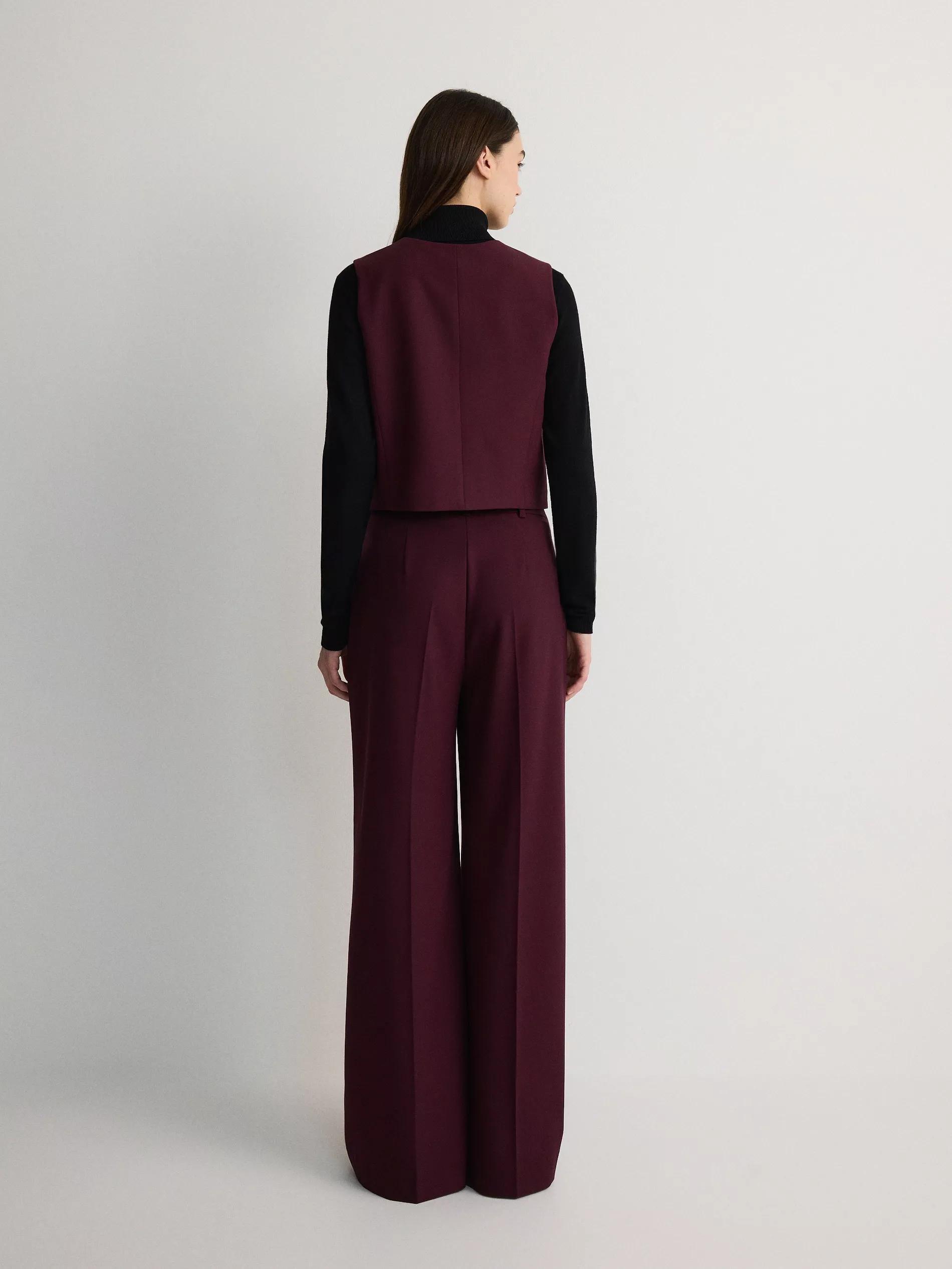 Burgundy Classic Vest With Added Viscose, , large image number 2